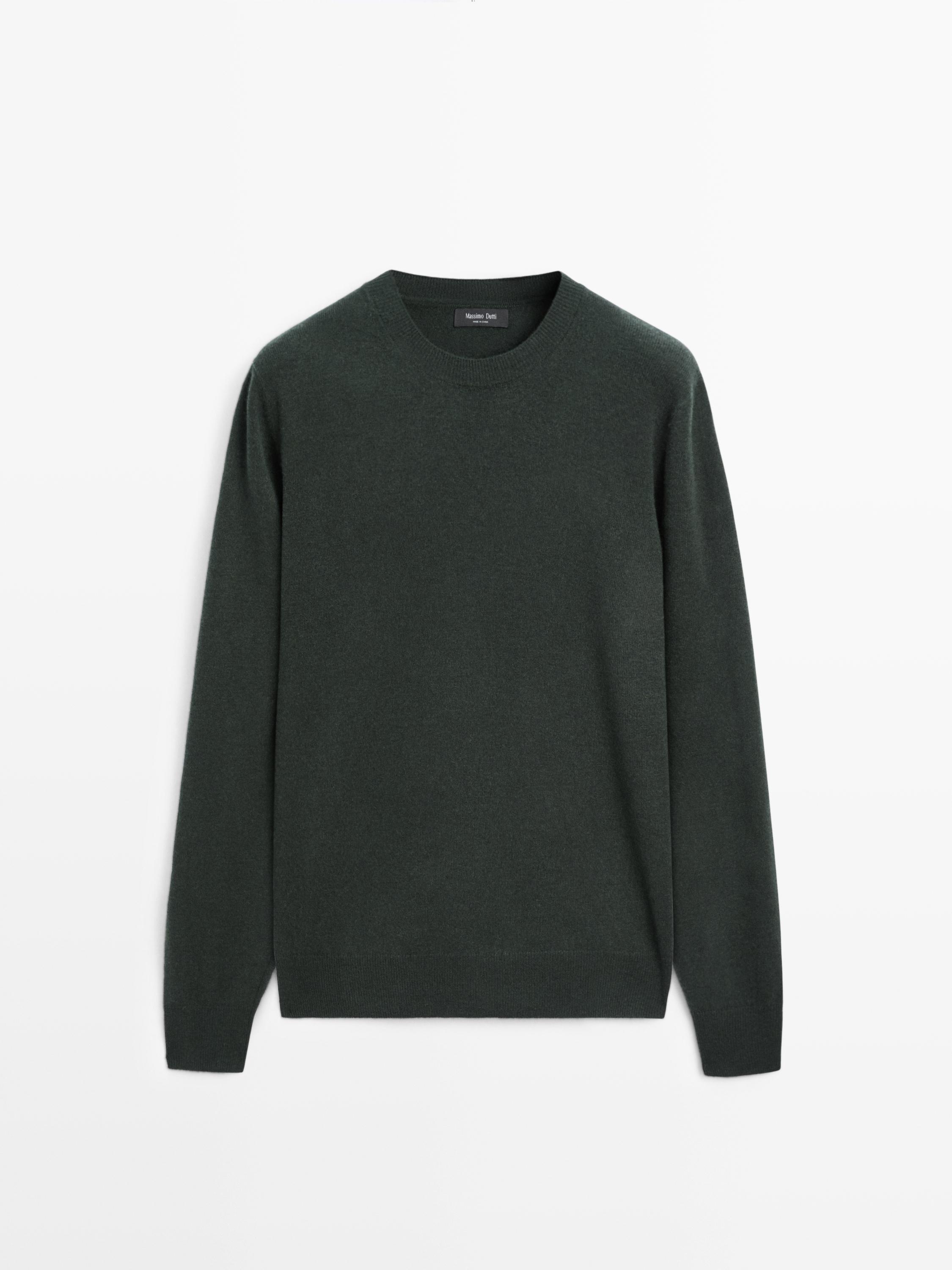 Wool blend crew neck sweater