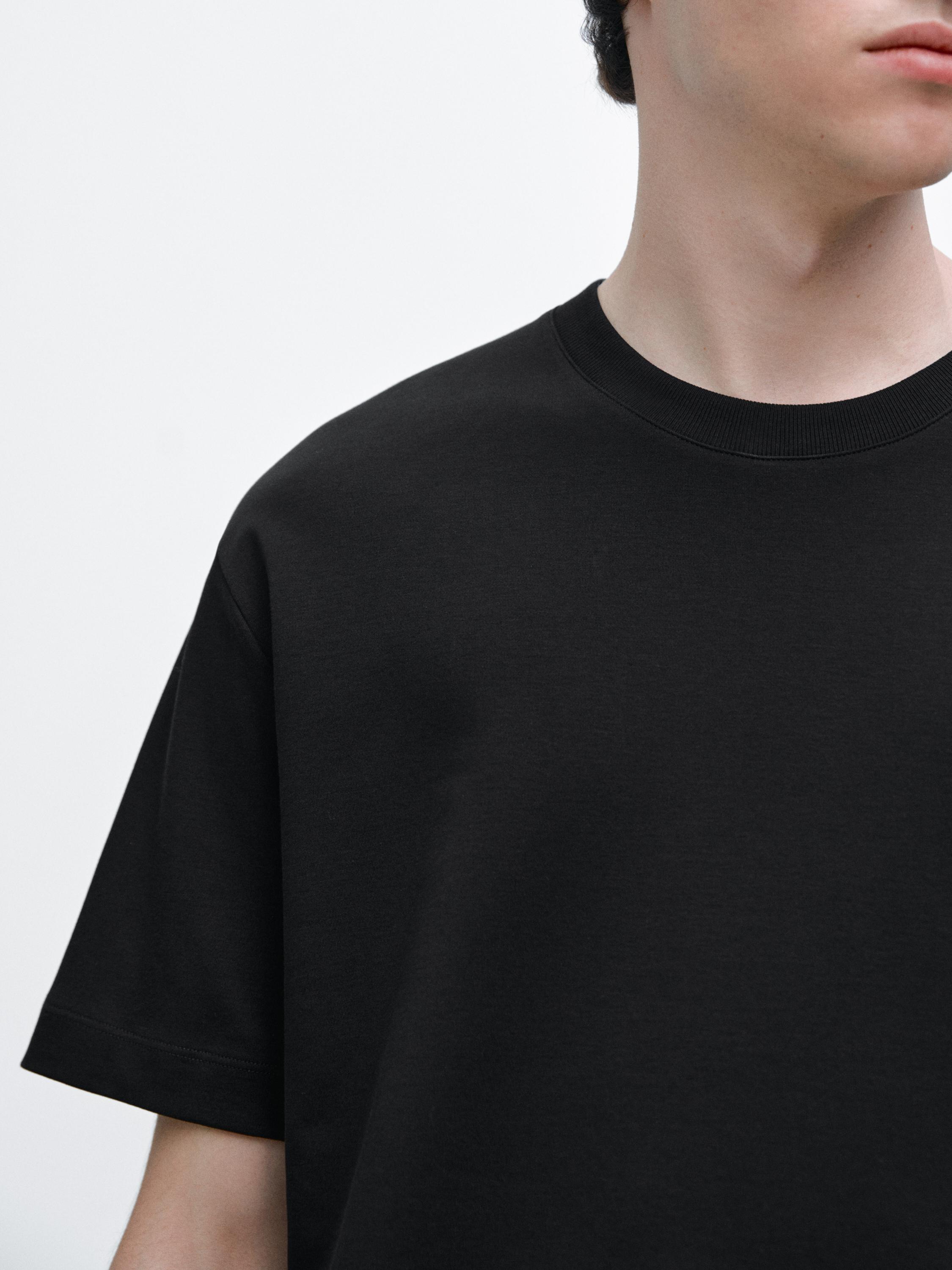 100% cotton short sleeve T-shirt — BLACK