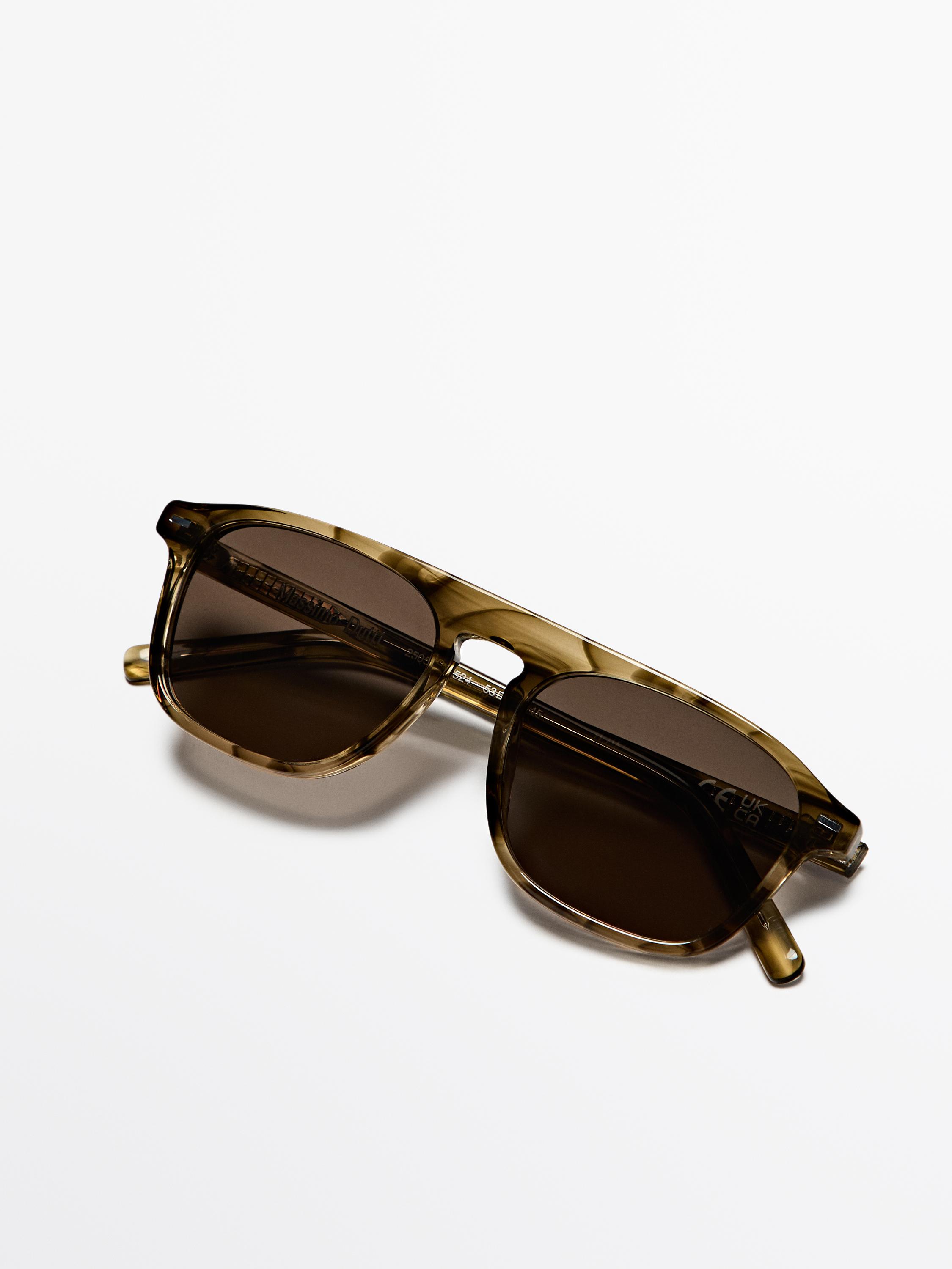 D-frame sunglasses — GREEN MARL