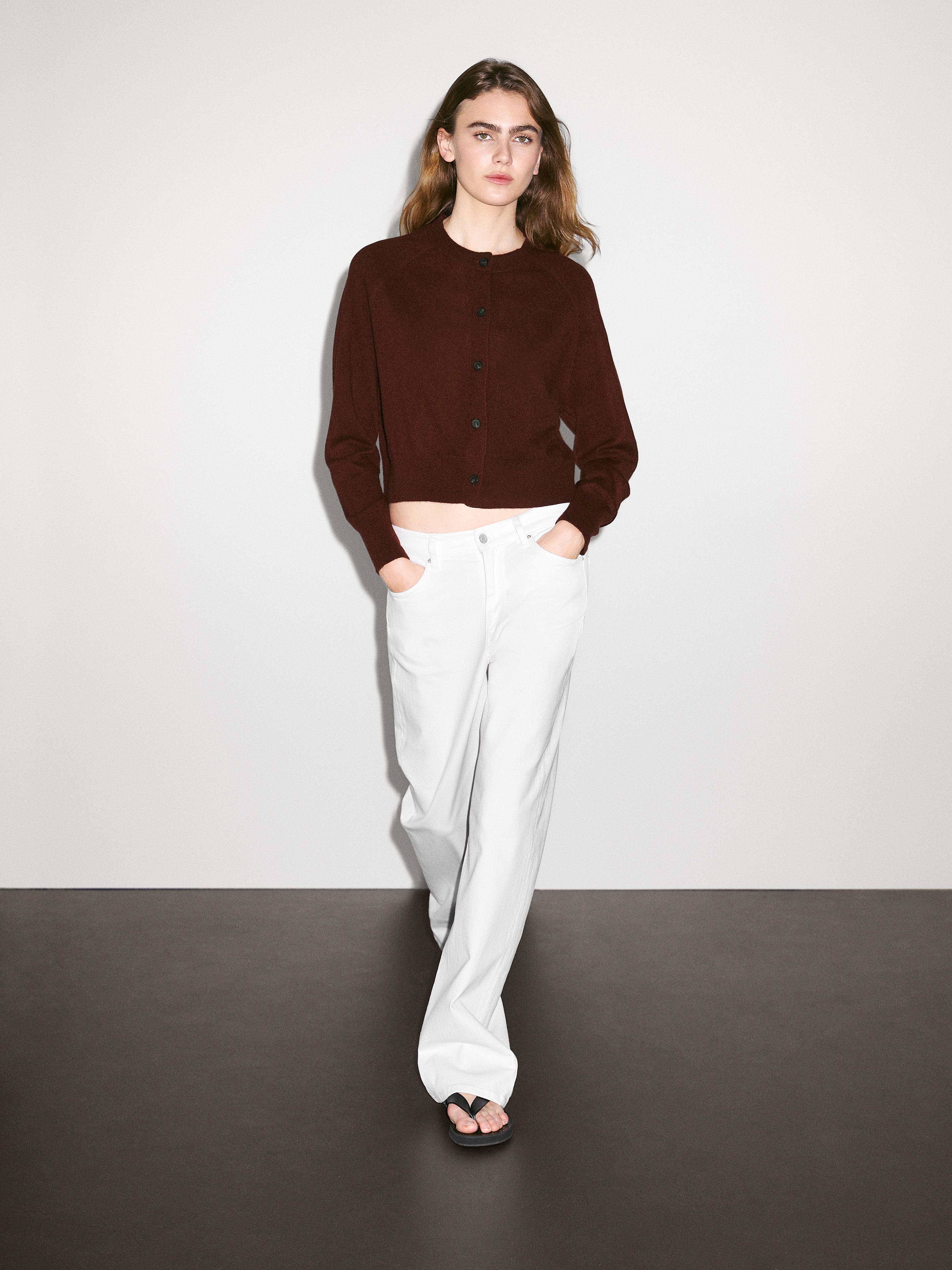 Cárdigan manga larga 100% cashmere