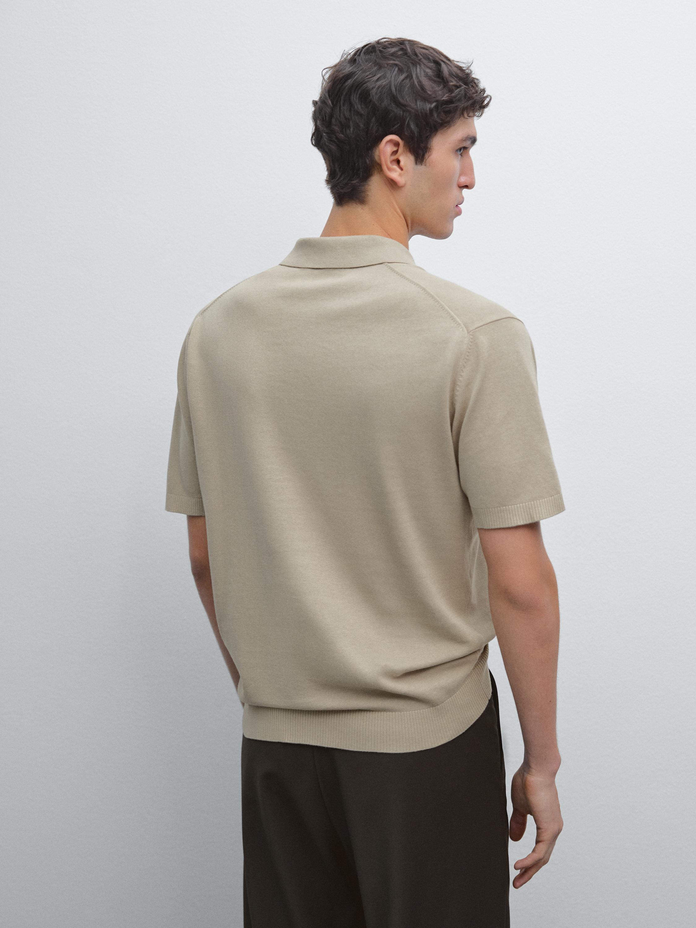 Short sleeve knit polo shirt