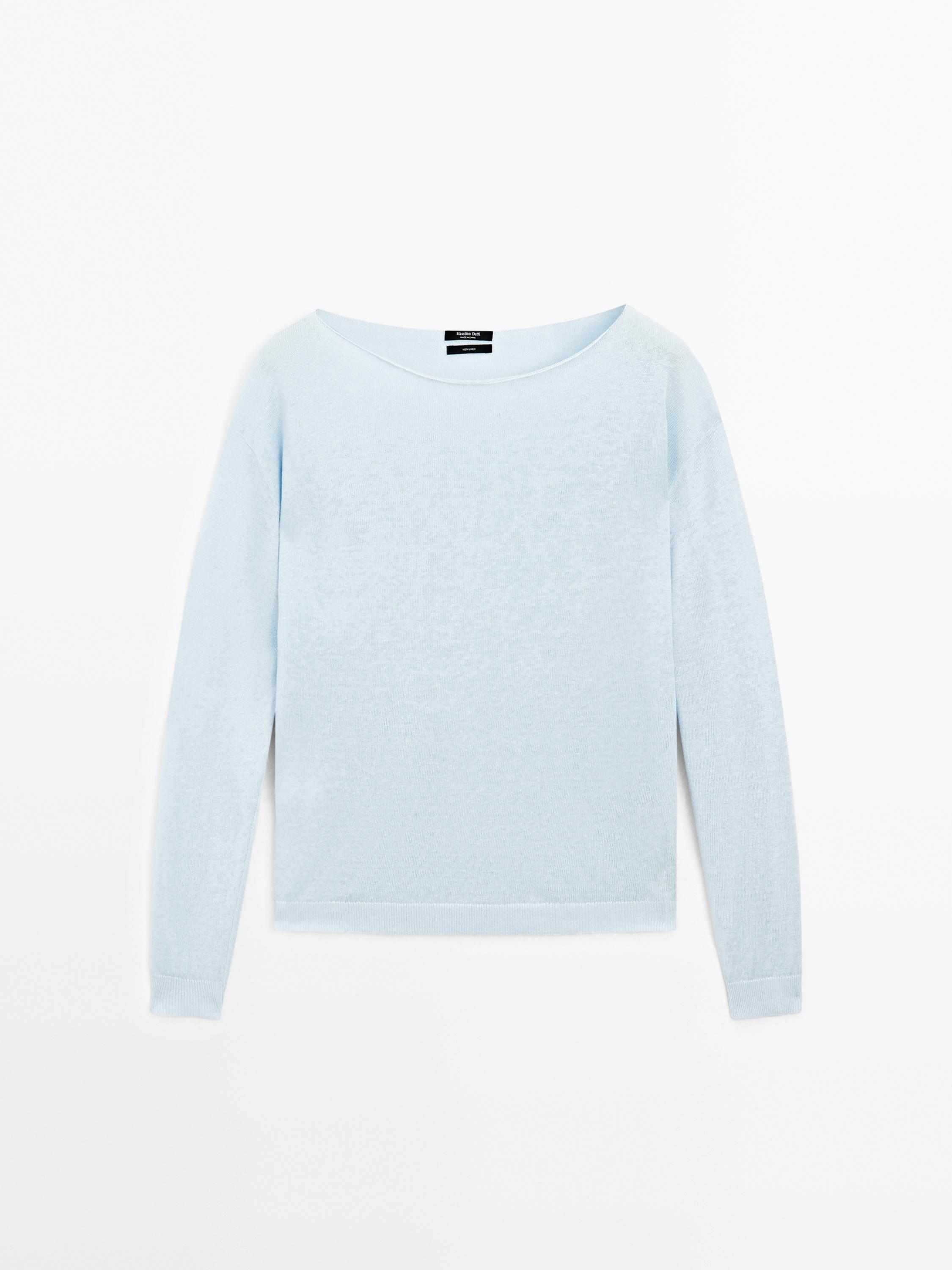 Pull col bateau 100 % lin
