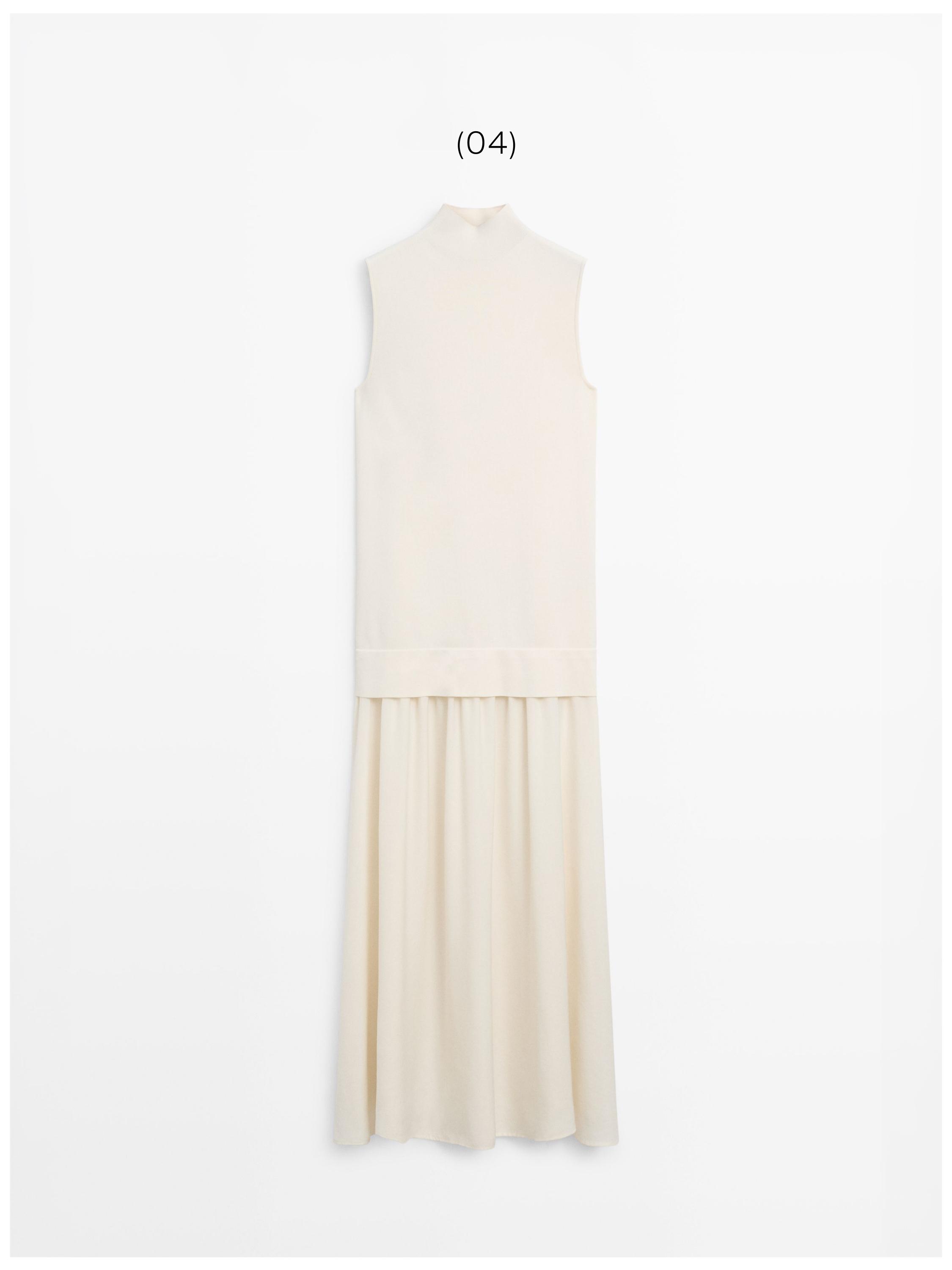 Matching knit midi dress — CREAM