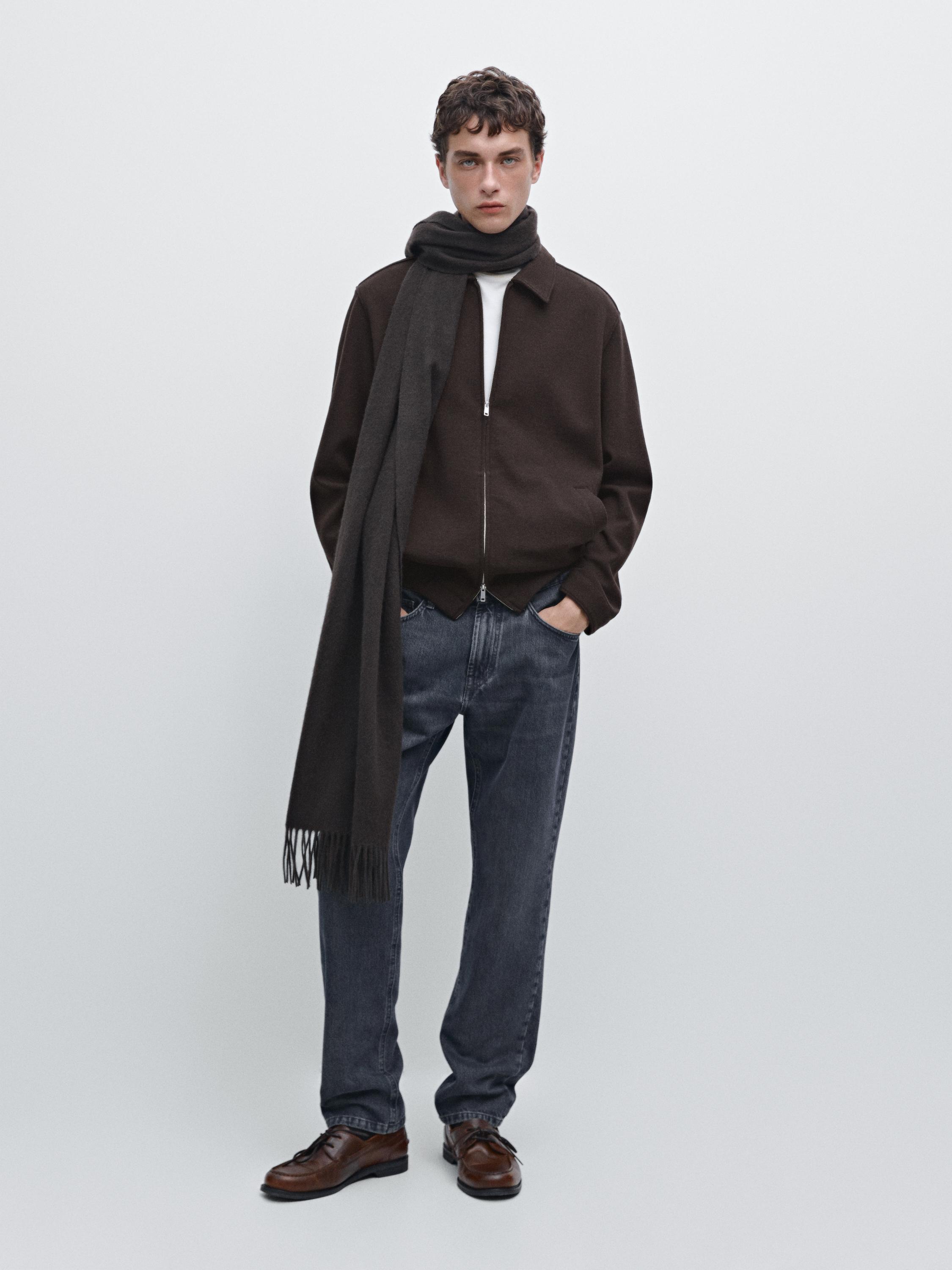 Short double-knit jacket with wool