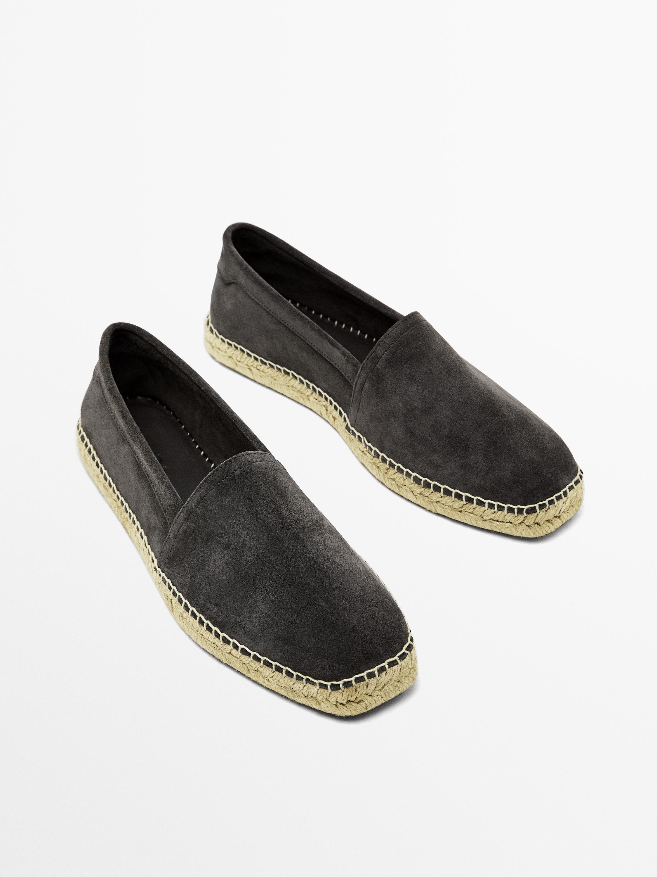 Split suede espadrilles