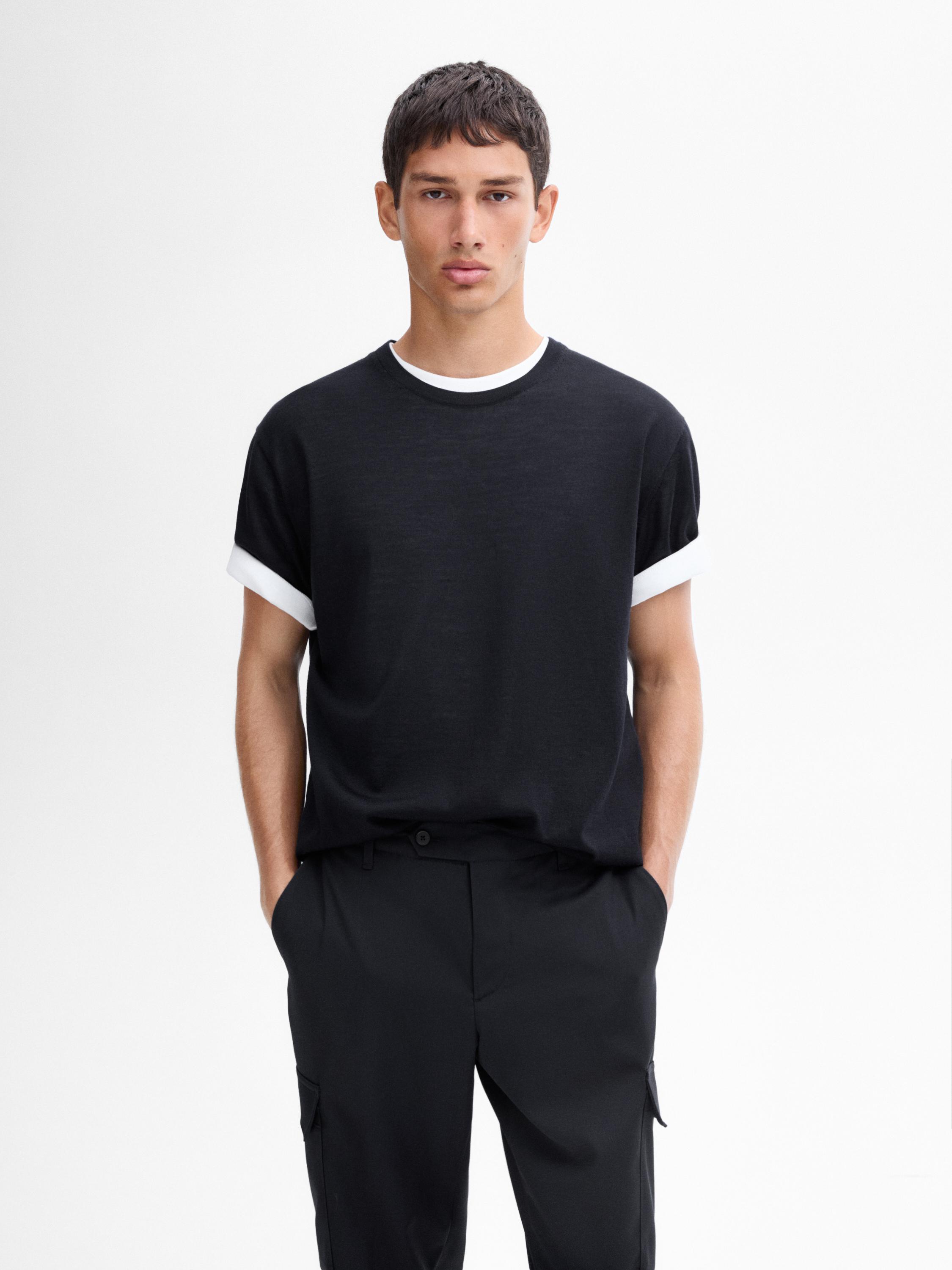 Wool blend knit T-shirt
