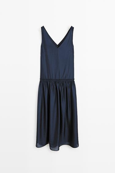Flowing flared maxi dress — MEDIUM BLUE 2