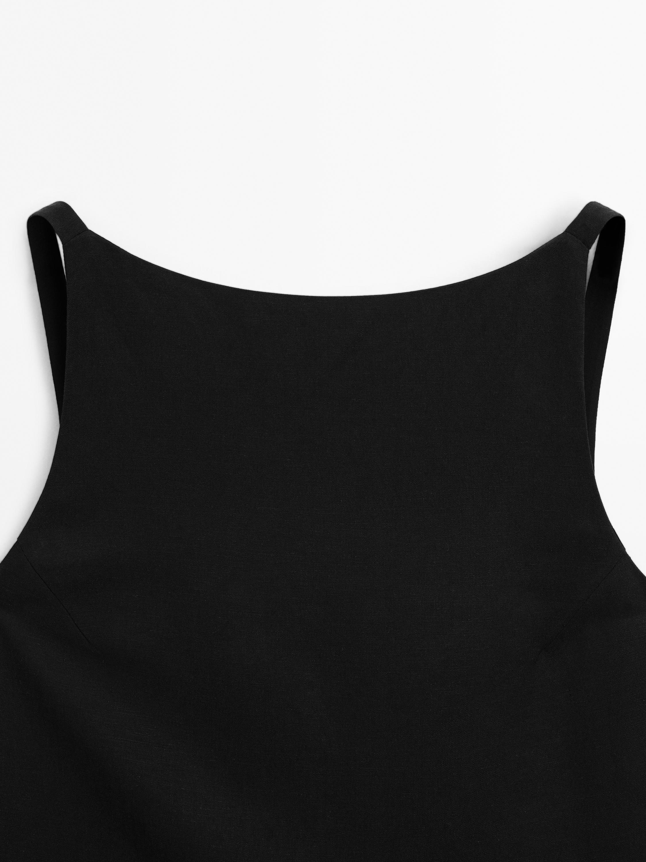 Linen blend mini dress