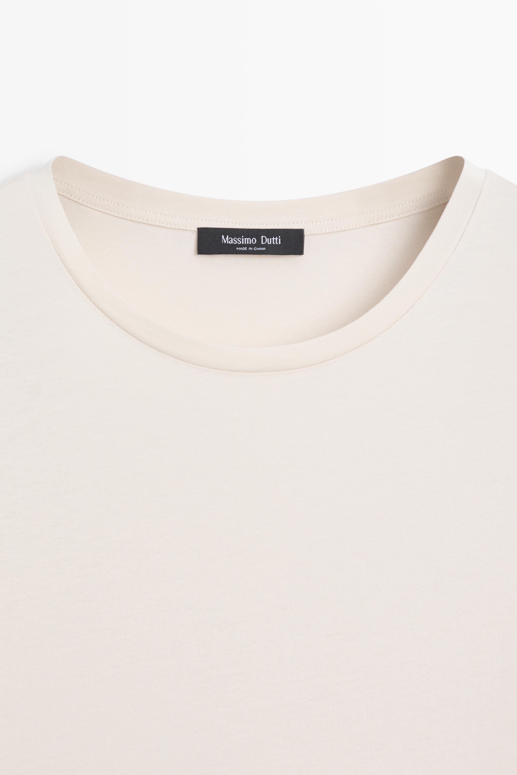 100% cotton short-sleeve T-shirt — CREAM