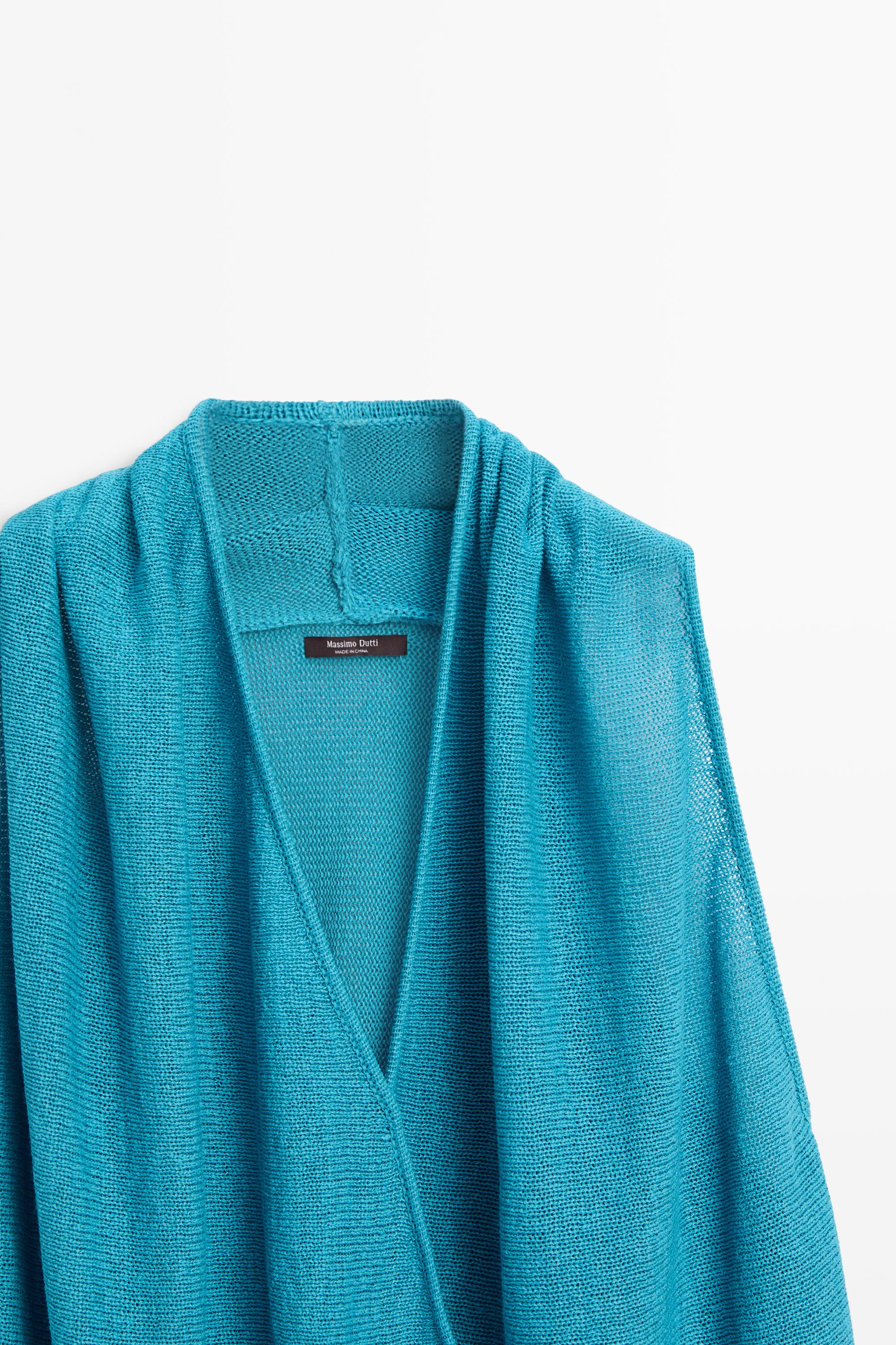 Linen blend crossover top — TURQUOISE
