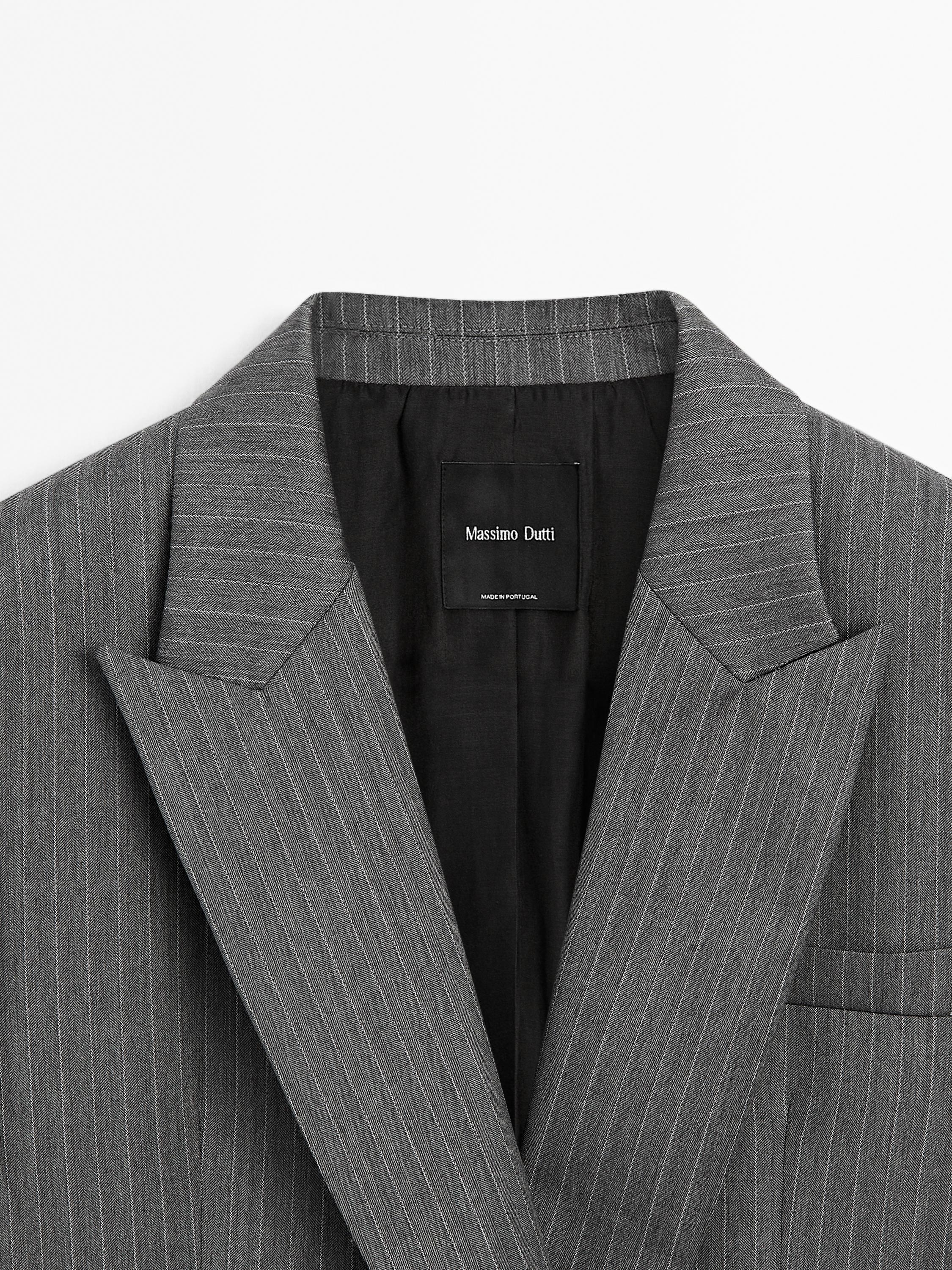 100% wool pinstripe blazer