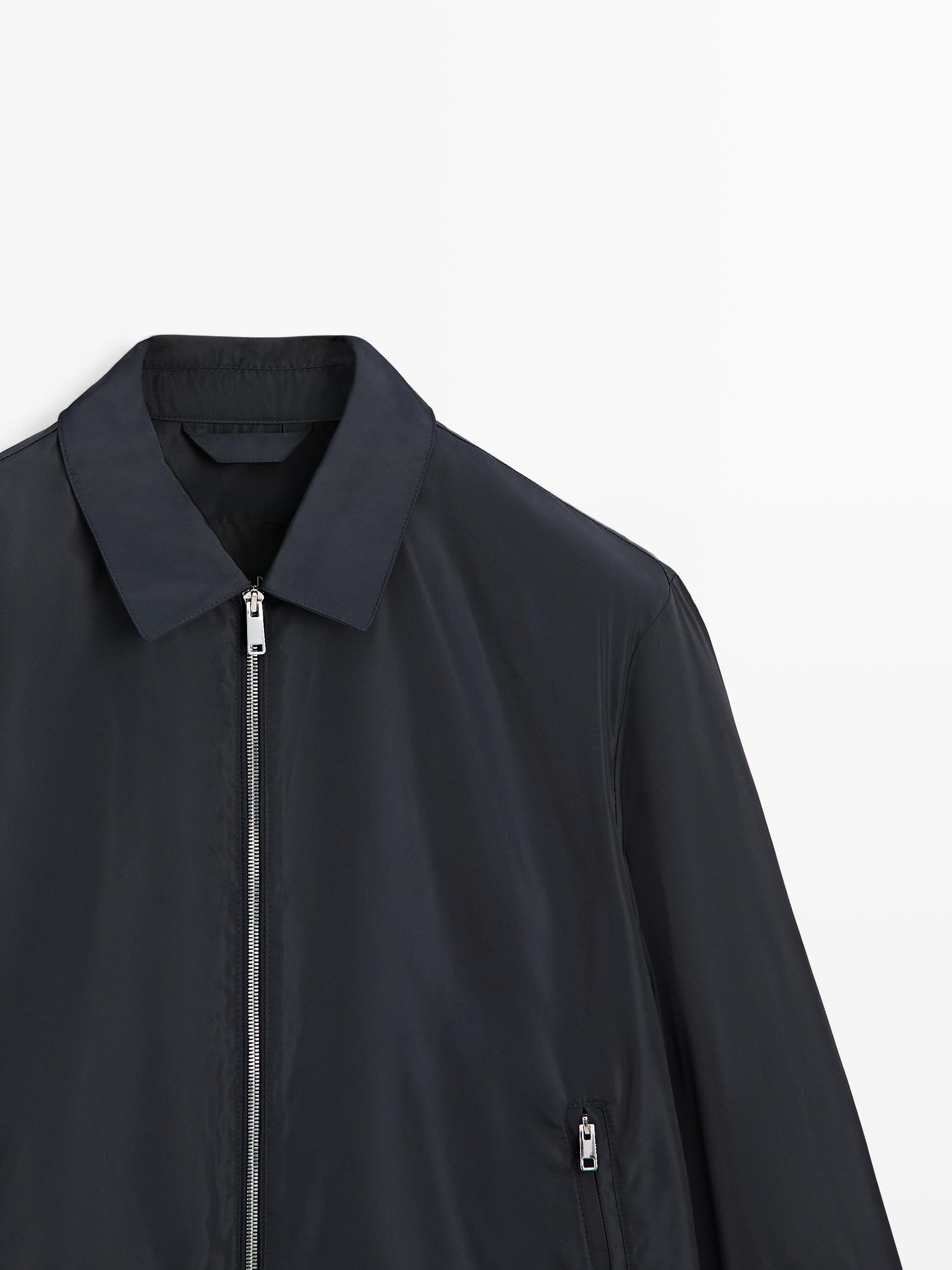 Short technical fabric jacket — NAVY BLUE
