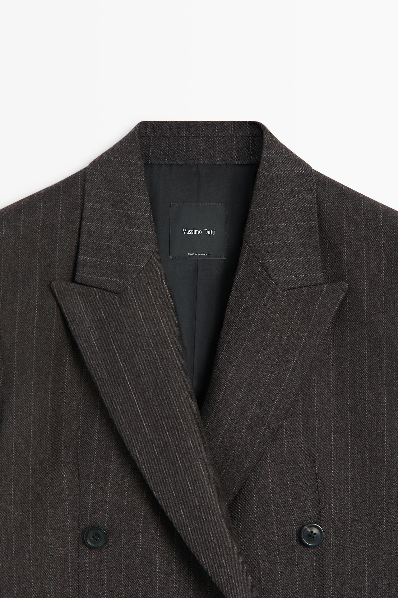 Pinstripe suit blazer — CAREY