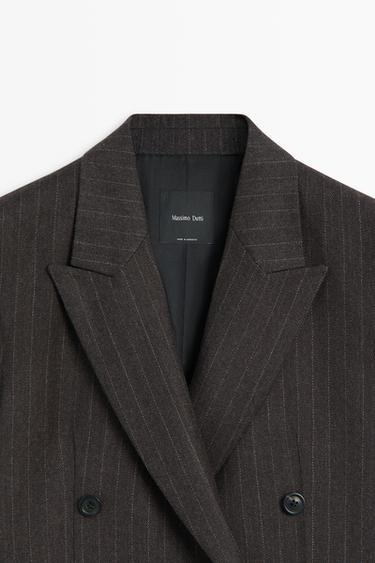 Pinstripe suit blazer — CAREY 9