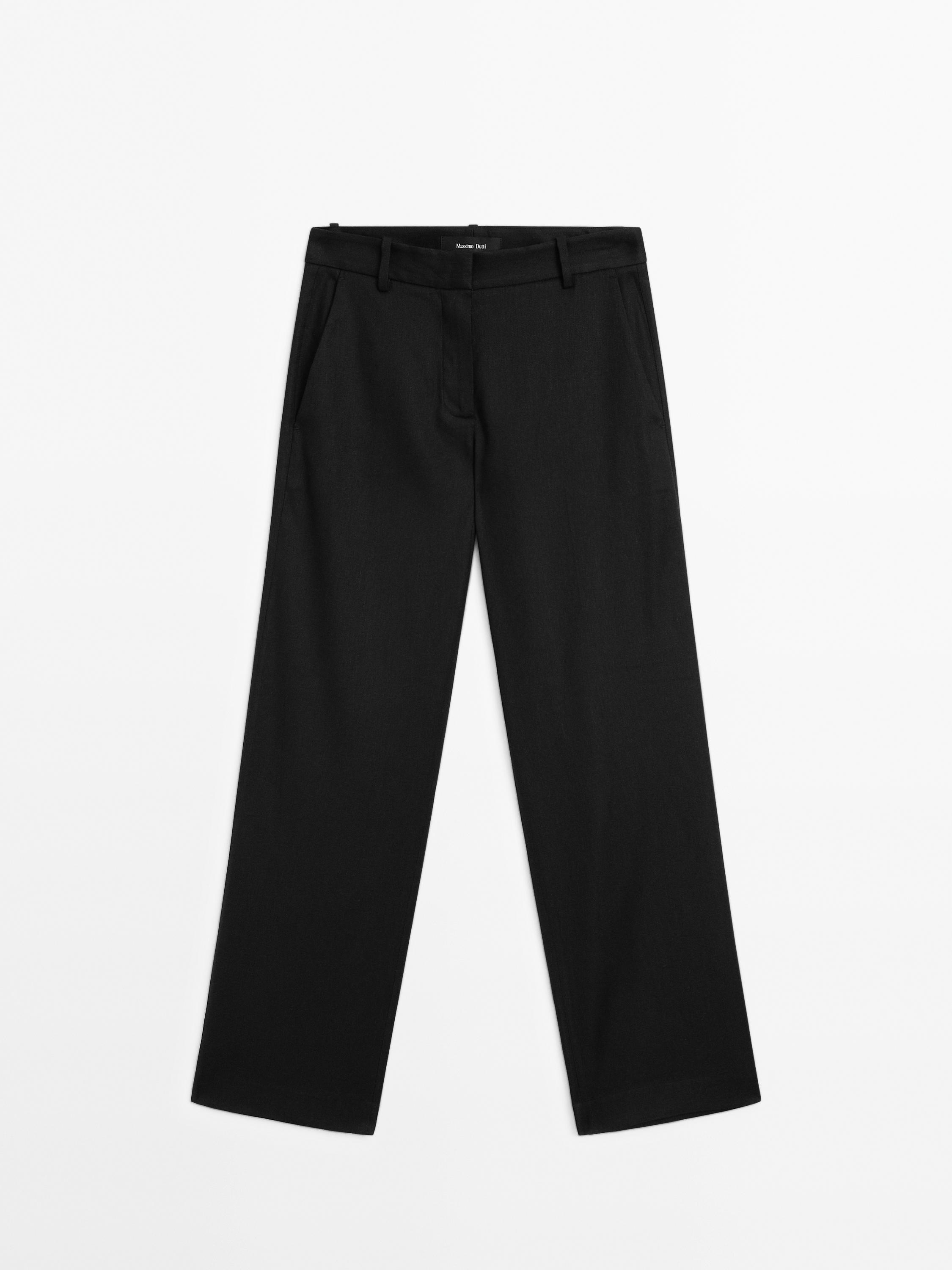 Pantaloni stretch in lino
