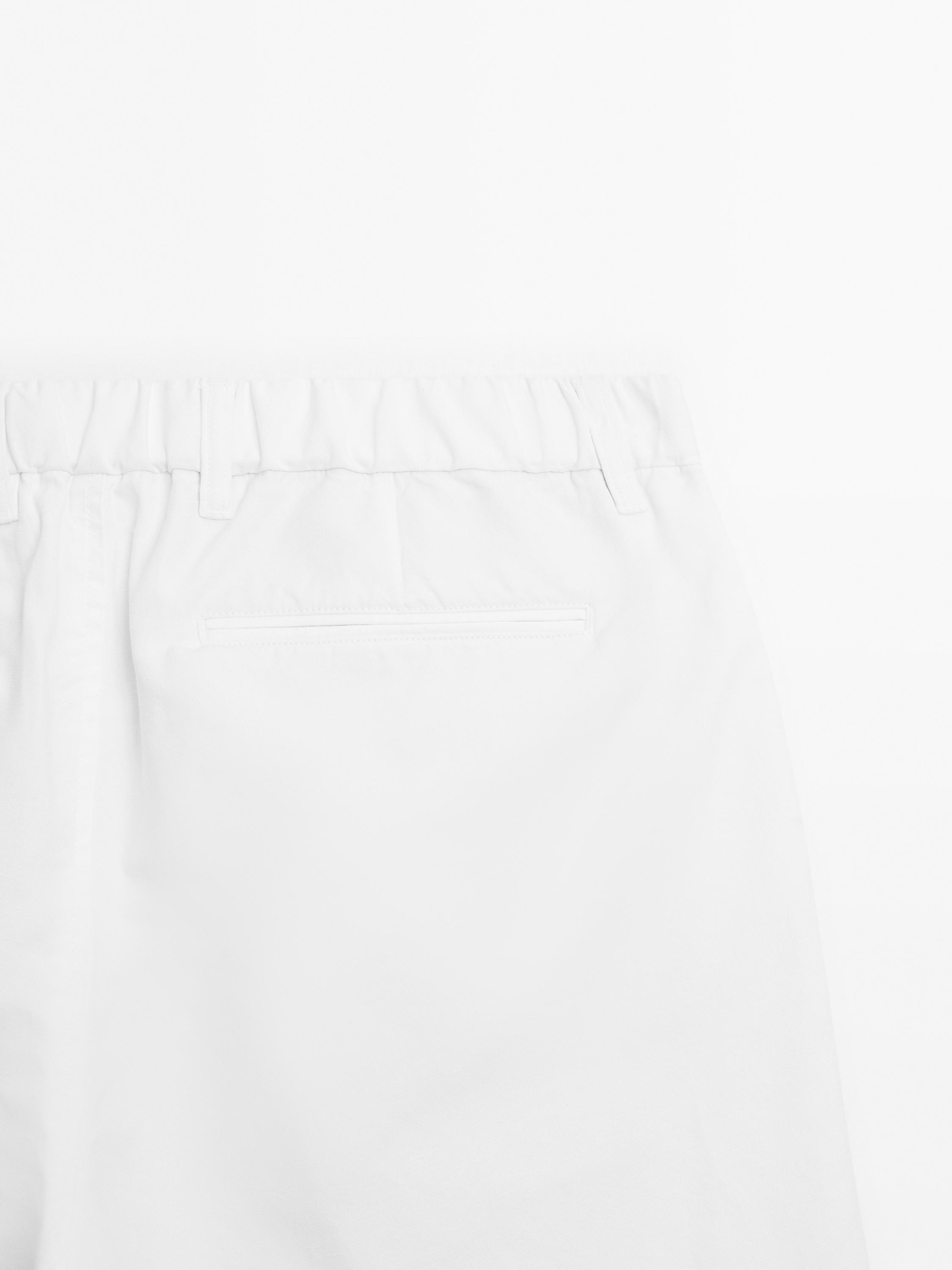 Calções bermuda semijogger em mistura de algodão