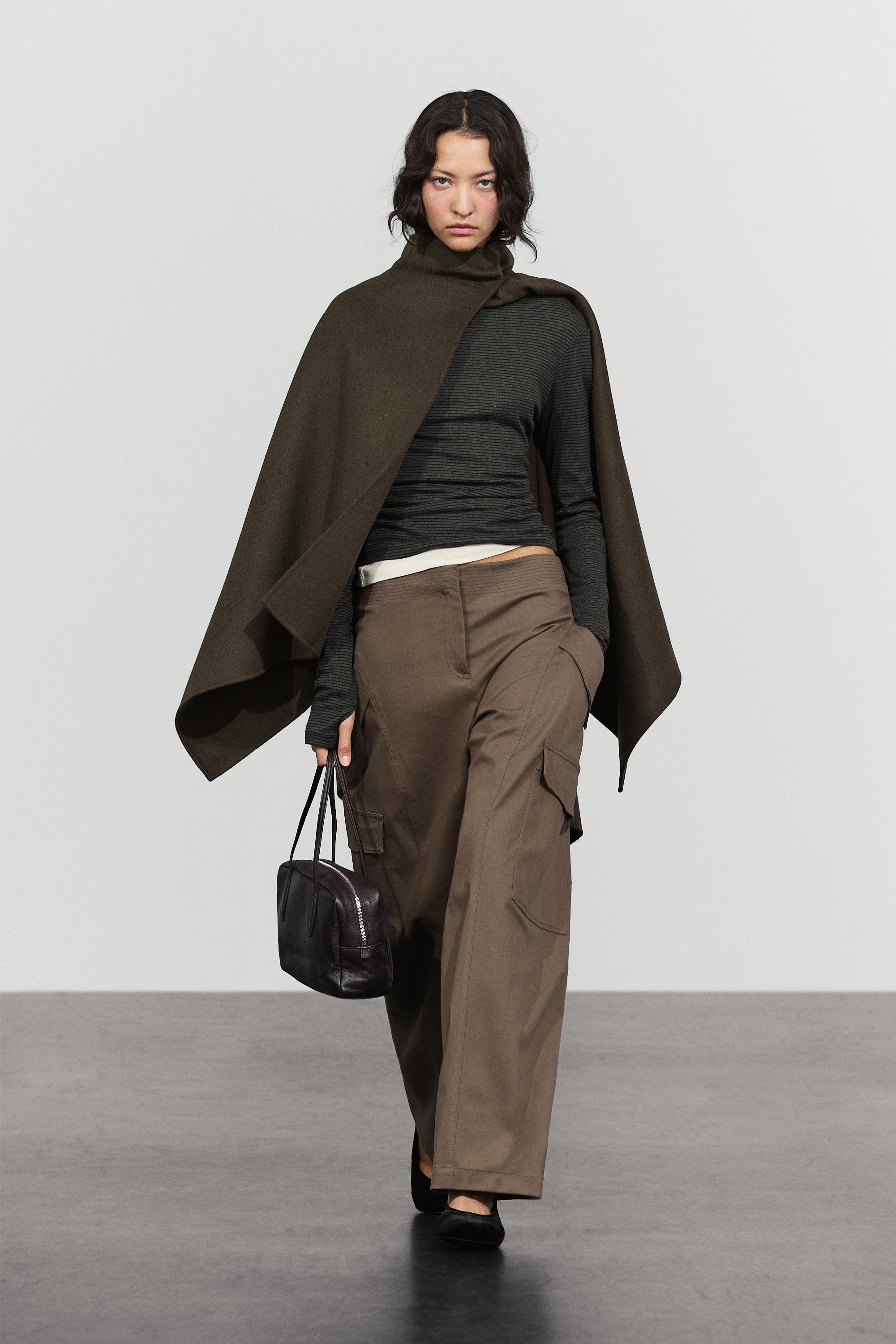 Pantalón cargo mezcla algodón · Kaki · Pantalón | Massimo Dutti