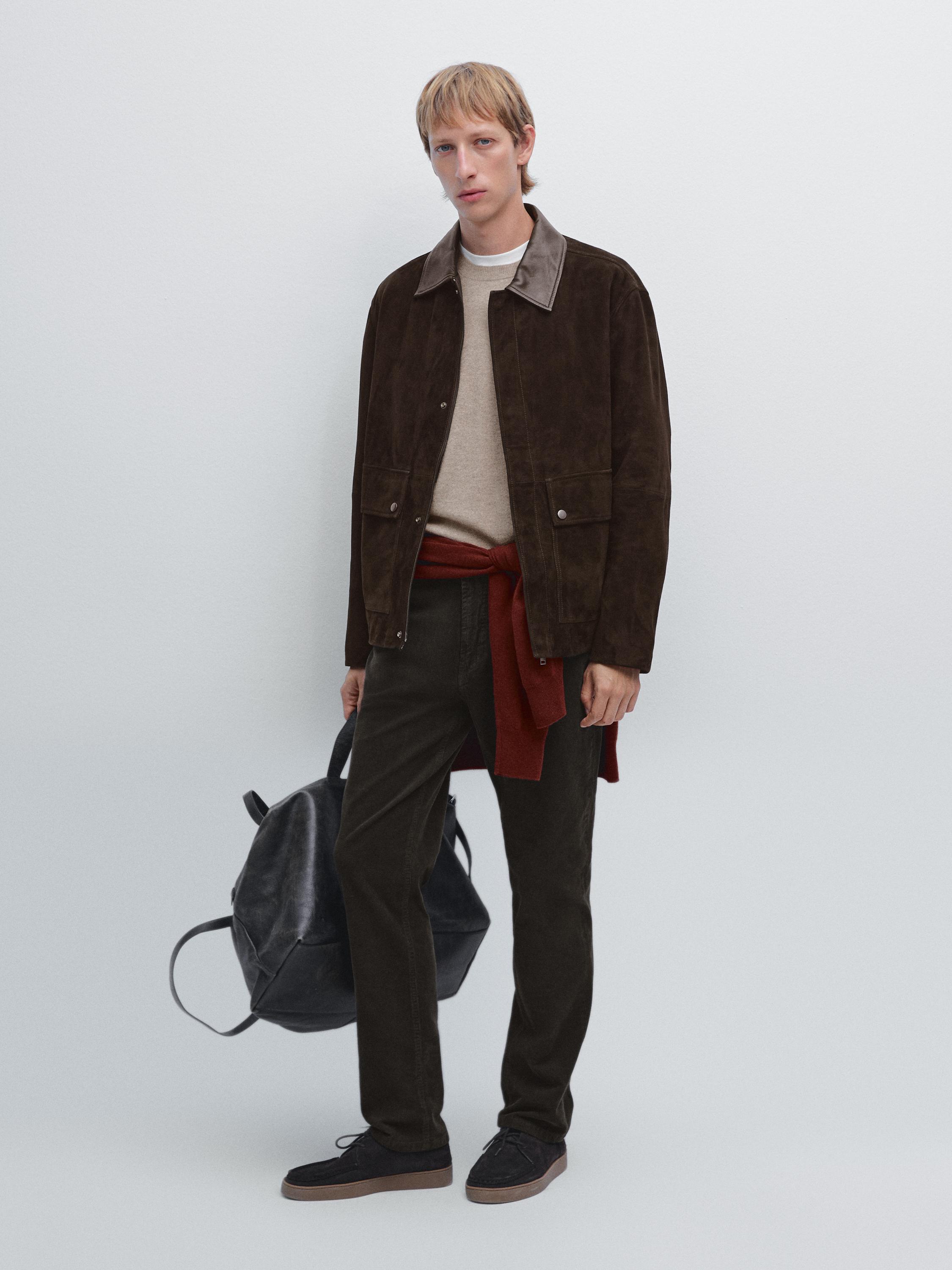 Slim fit corduroy denim trousers