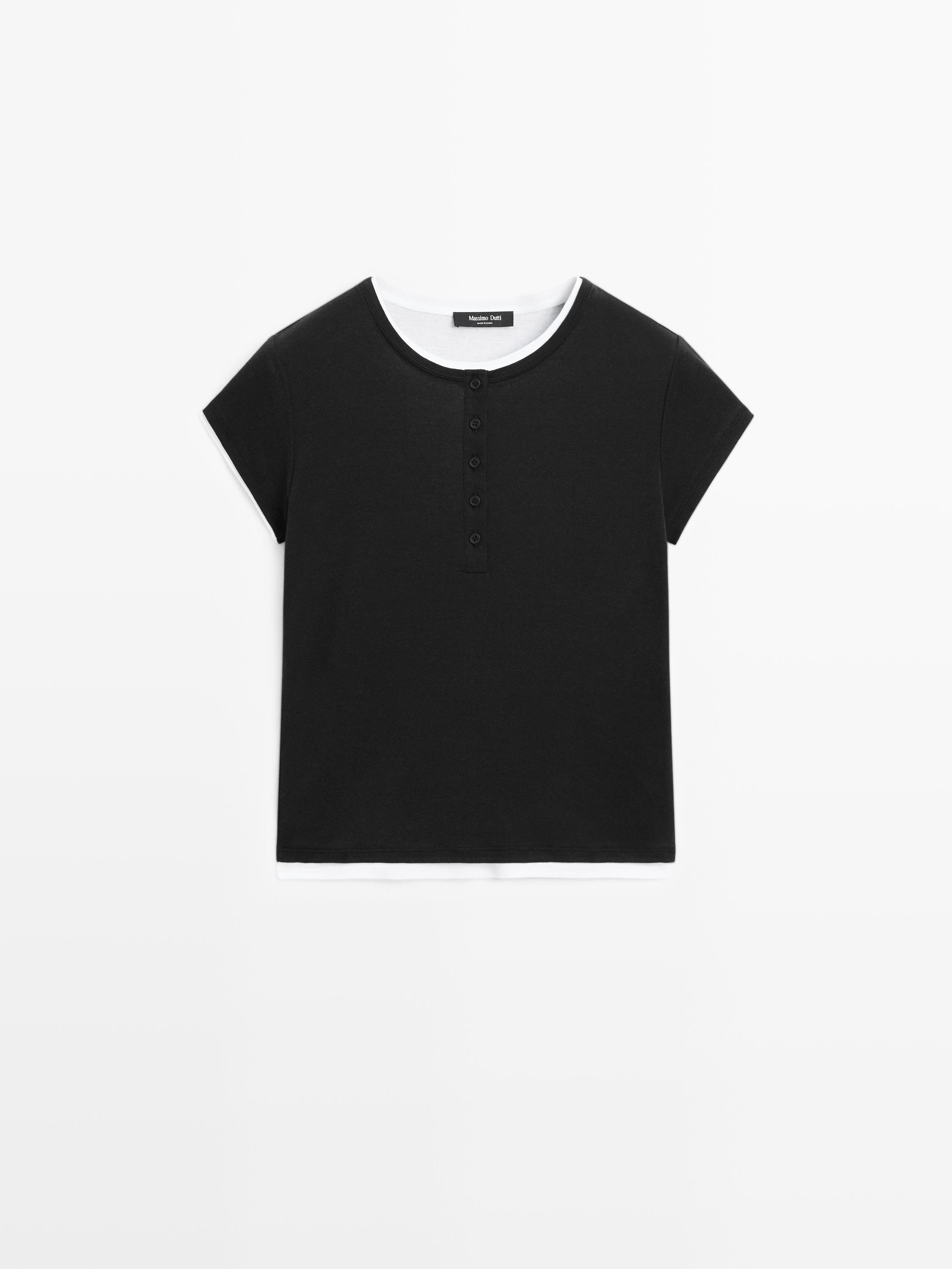 Layered Henley T-shirt