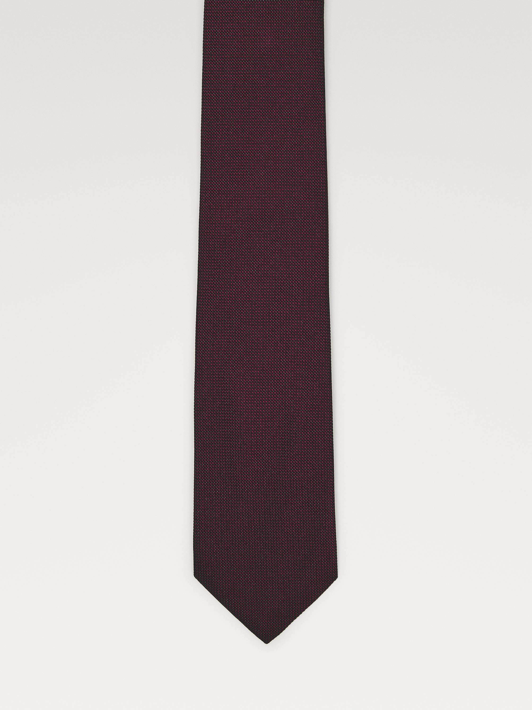100% mulberry silk polka dot tie — MAROON