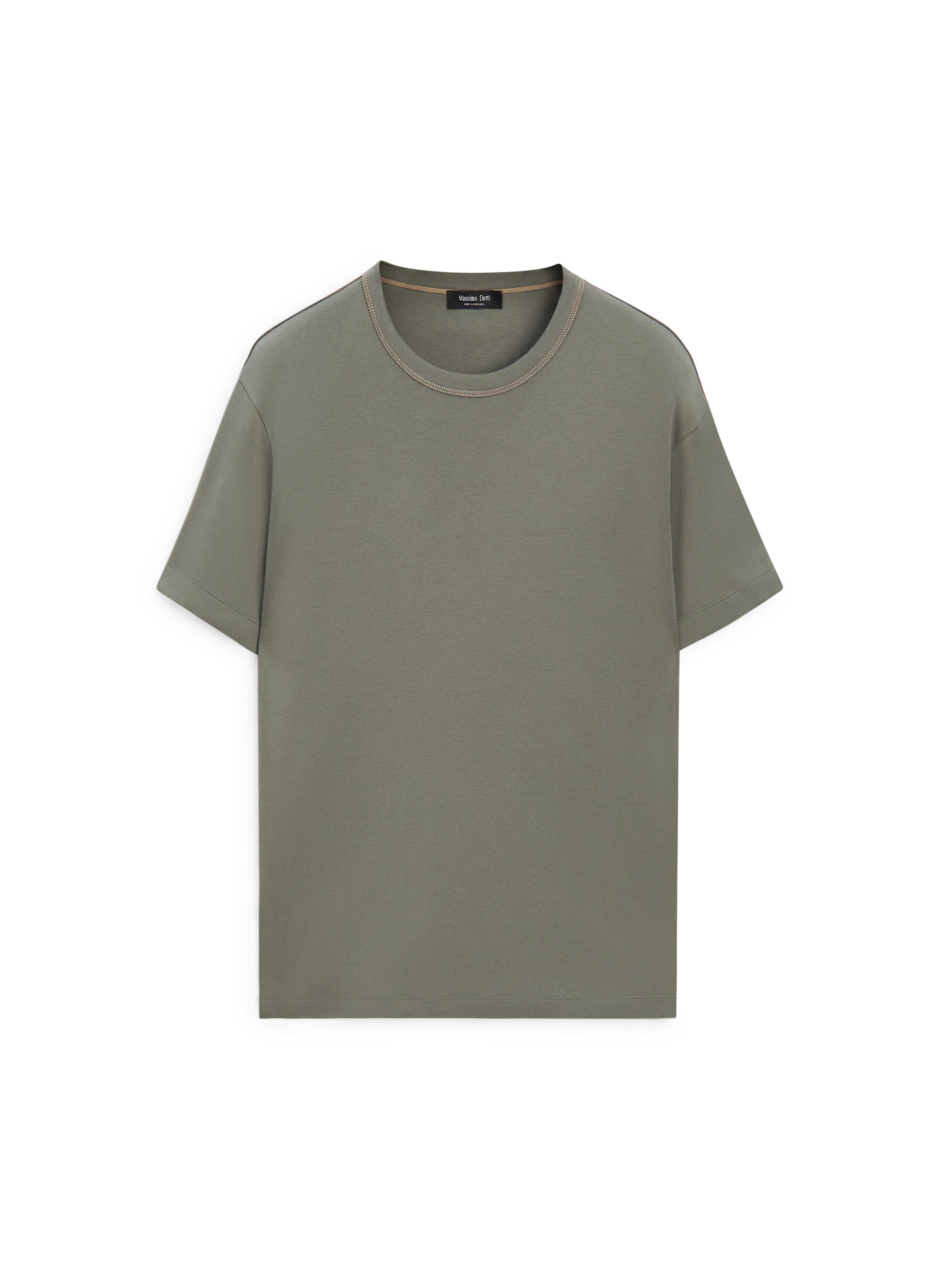 100% cotton short-sleeve T-shirt — KHAKI
