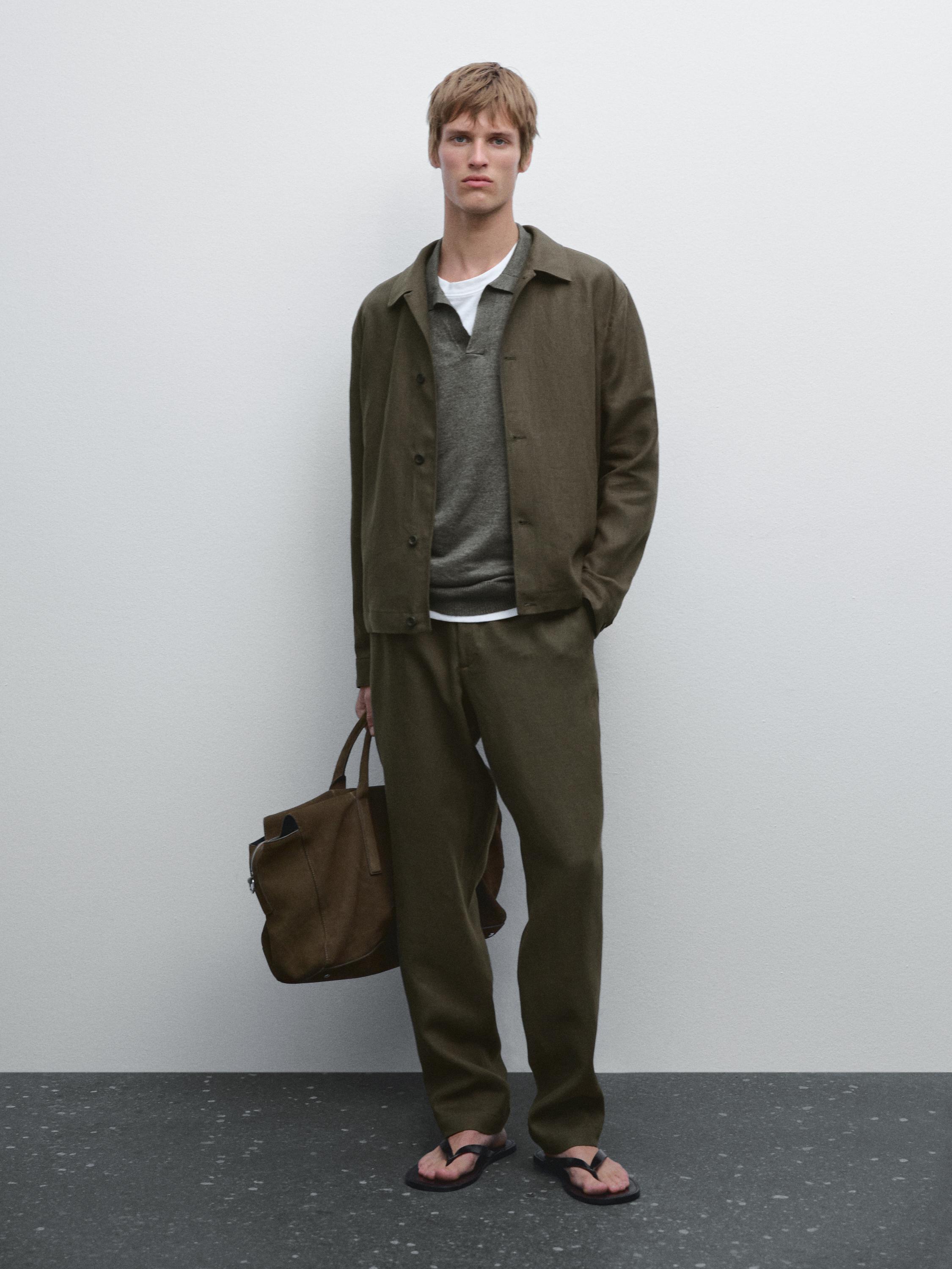 100% linen trousers