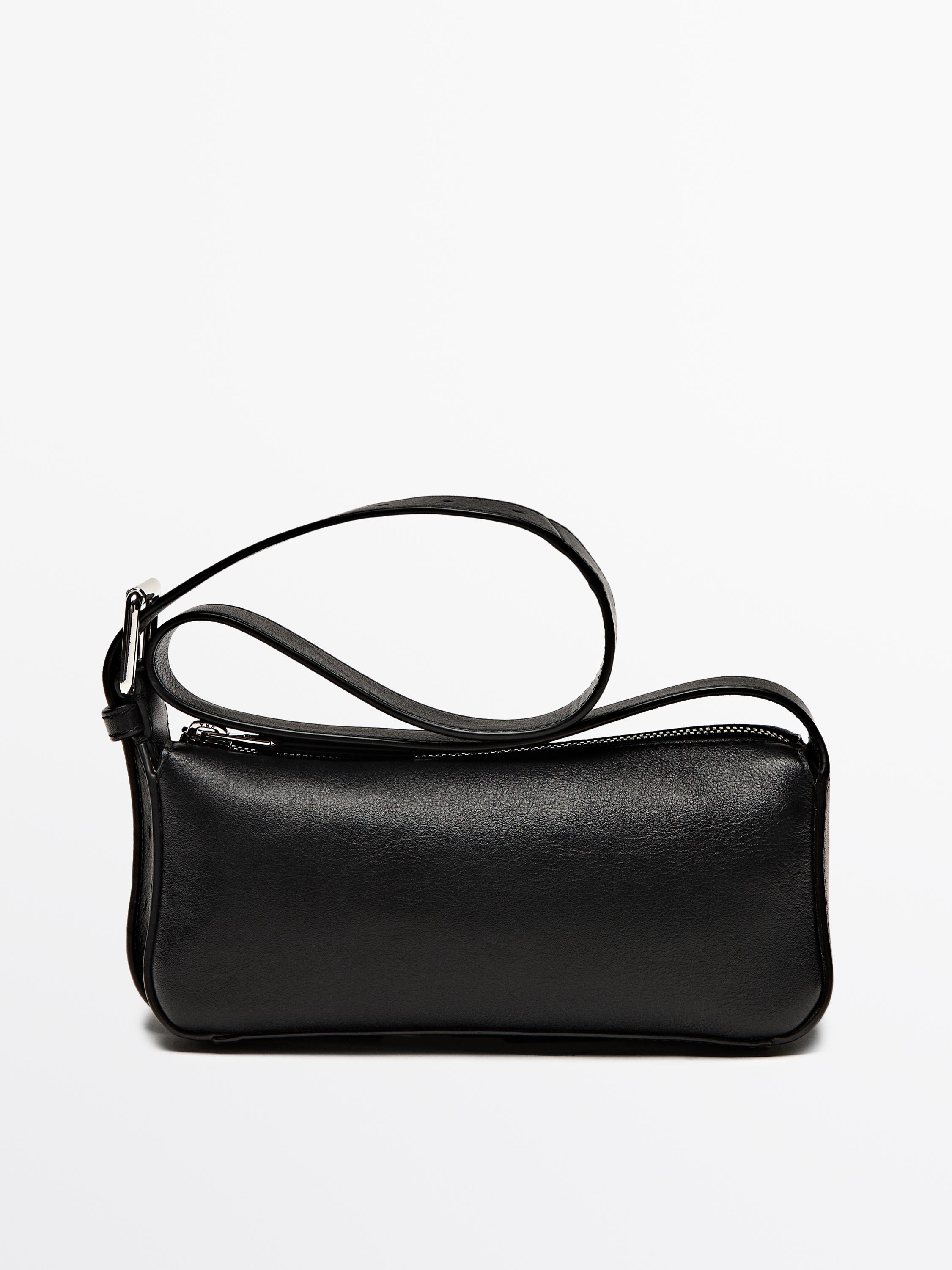 Plain mini leather bag