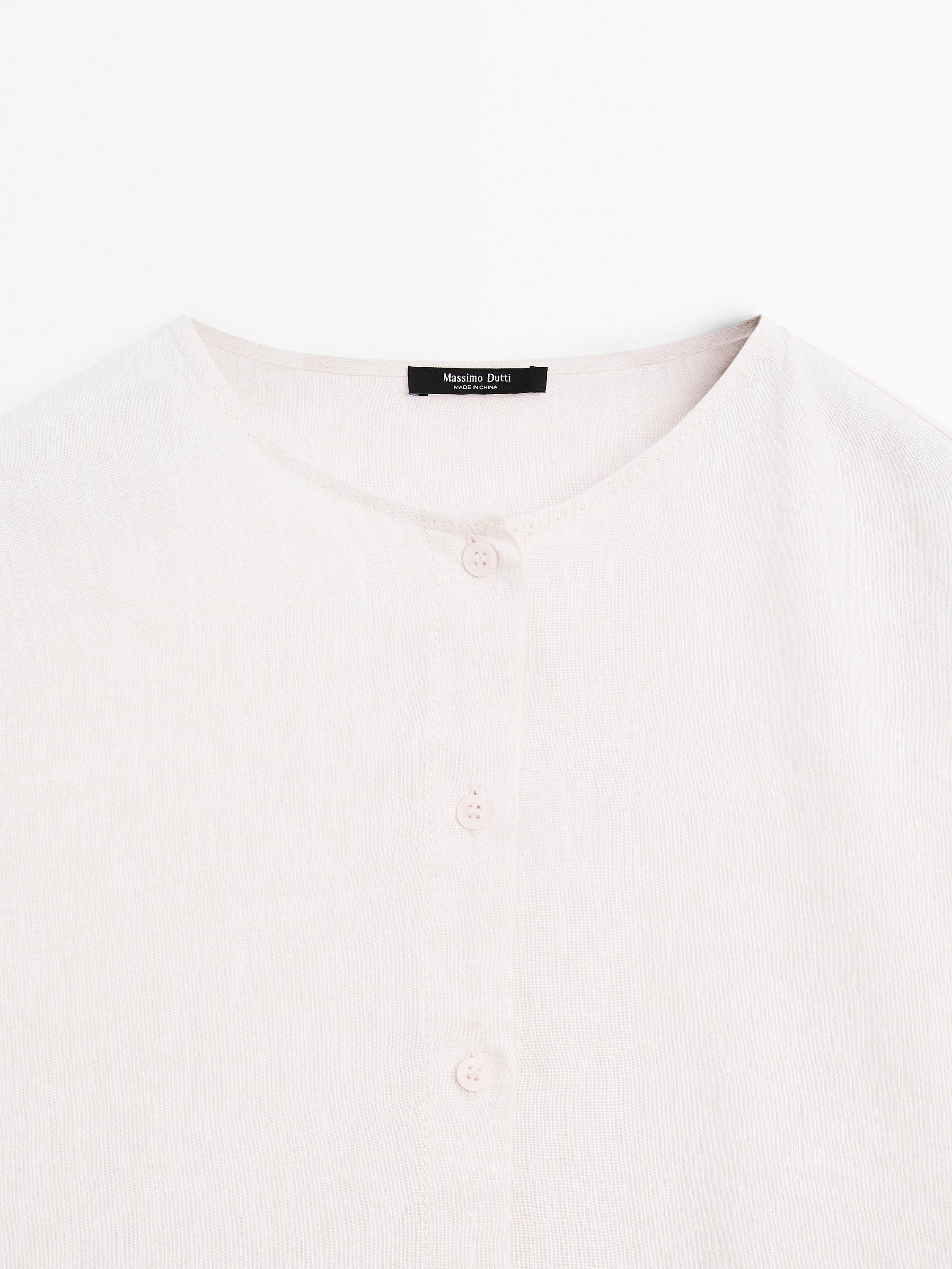 100% linen flowing shirt with buttons