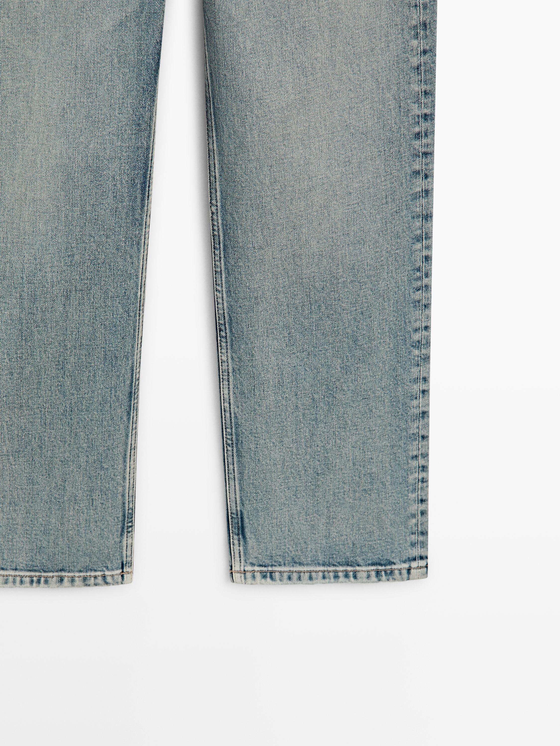 Mid-rise straight-leg jeans — Light Blue