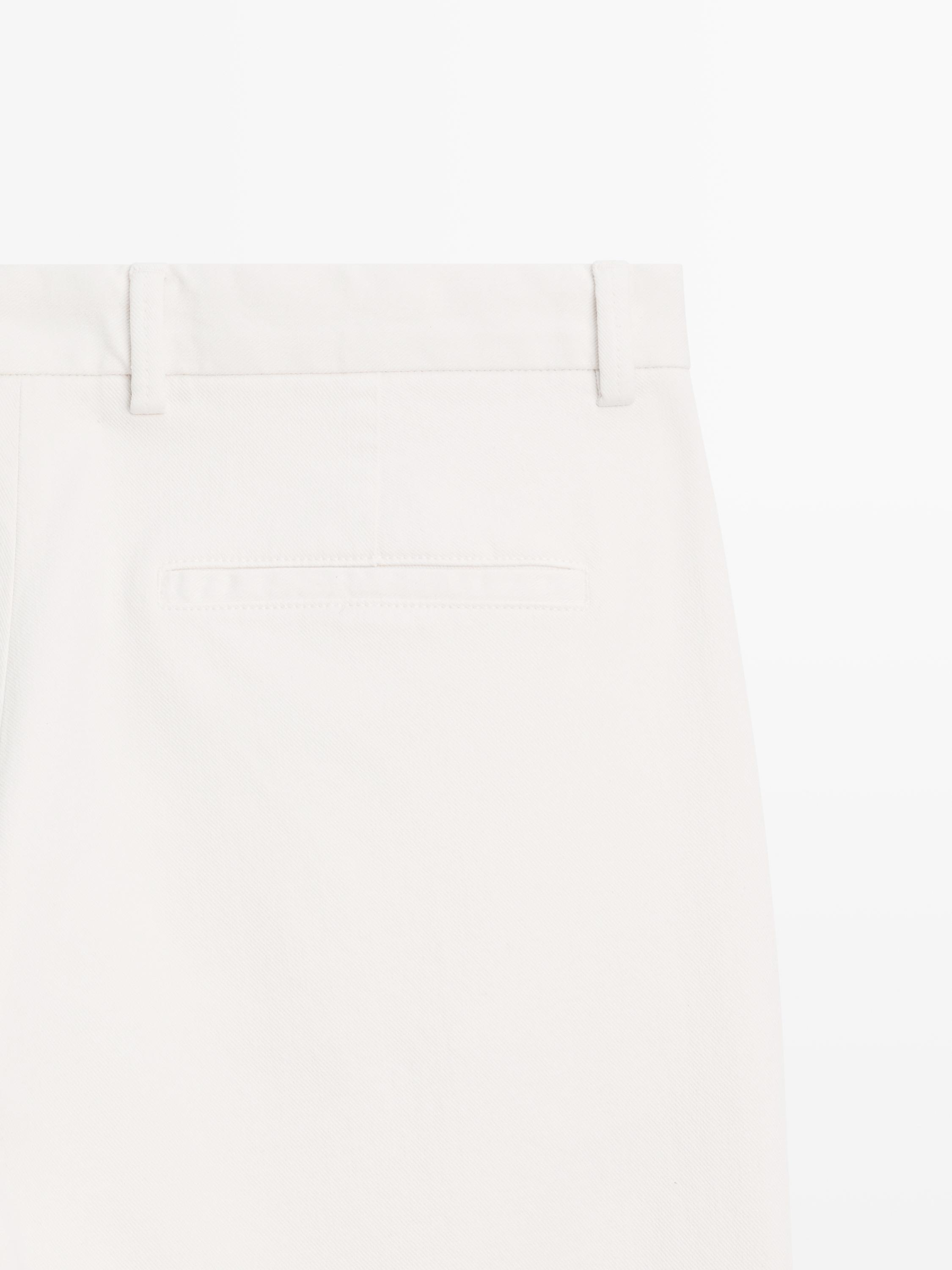 Cotton twill pants with elasticated waistband — Off white