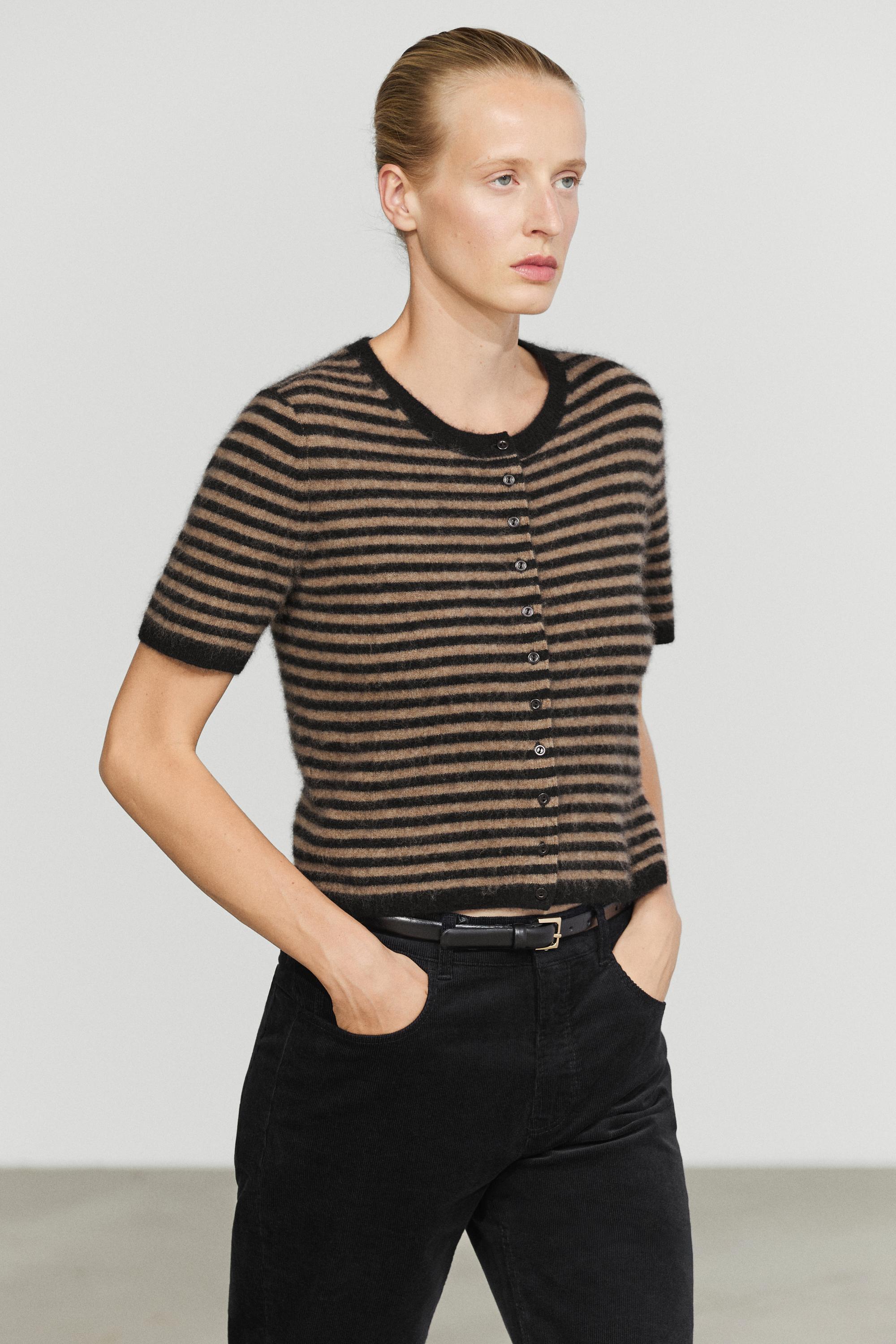 100% wollen gebreid vest met korte mouw