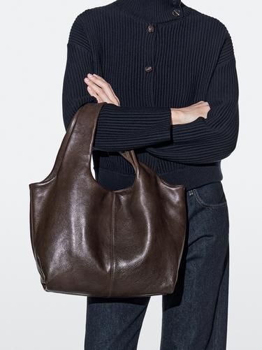 Medium nappa leather bag — BROWN 7