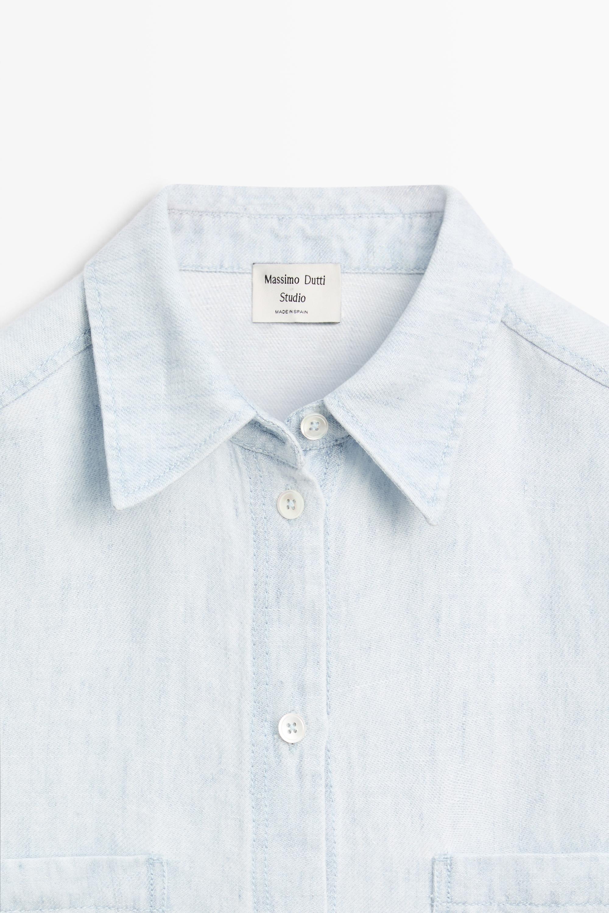 Denim effect pocket shirt - STUDIO — Light Blue