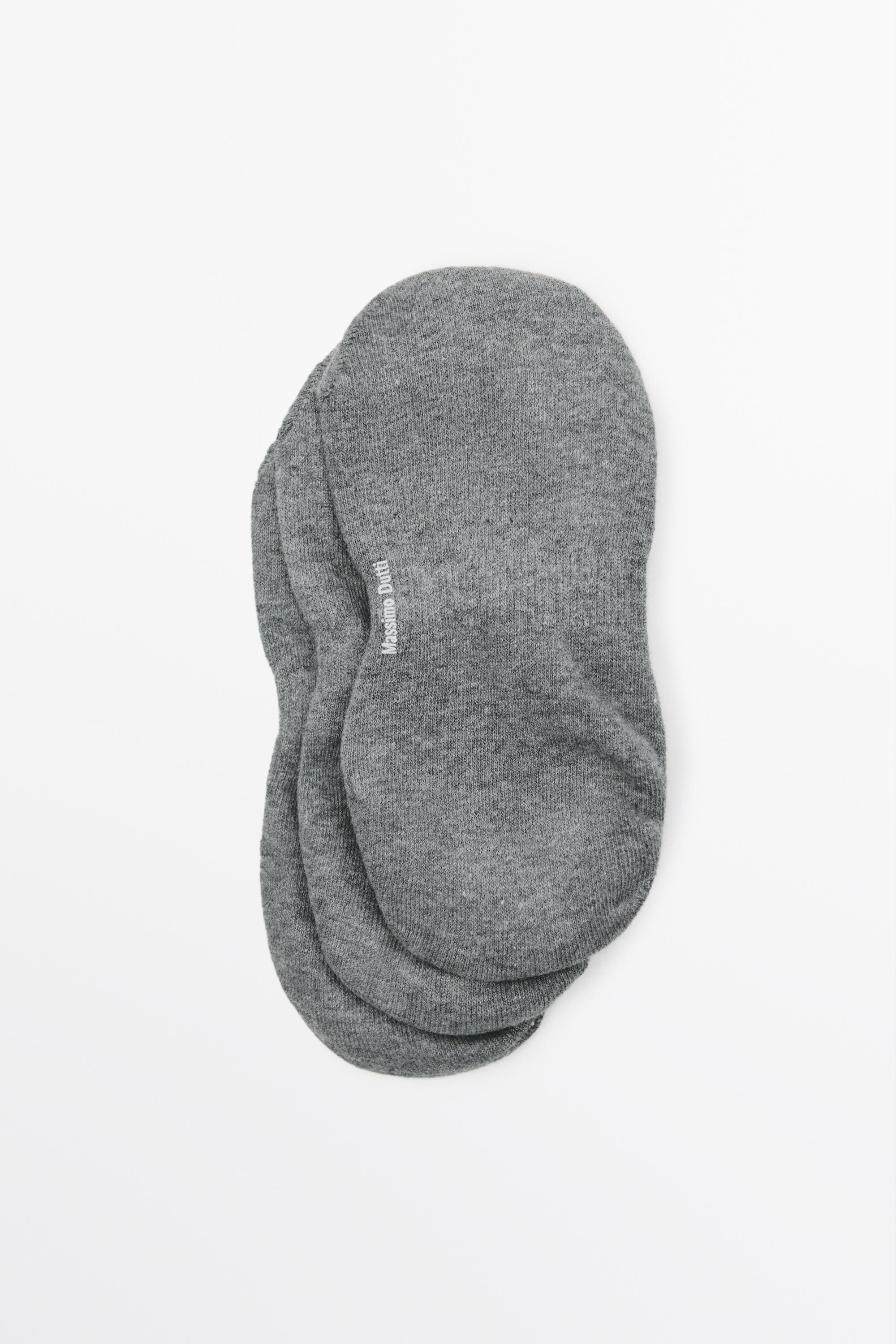 Pack of 3 pairs of no-show cotton blend socks — CHARCOAL