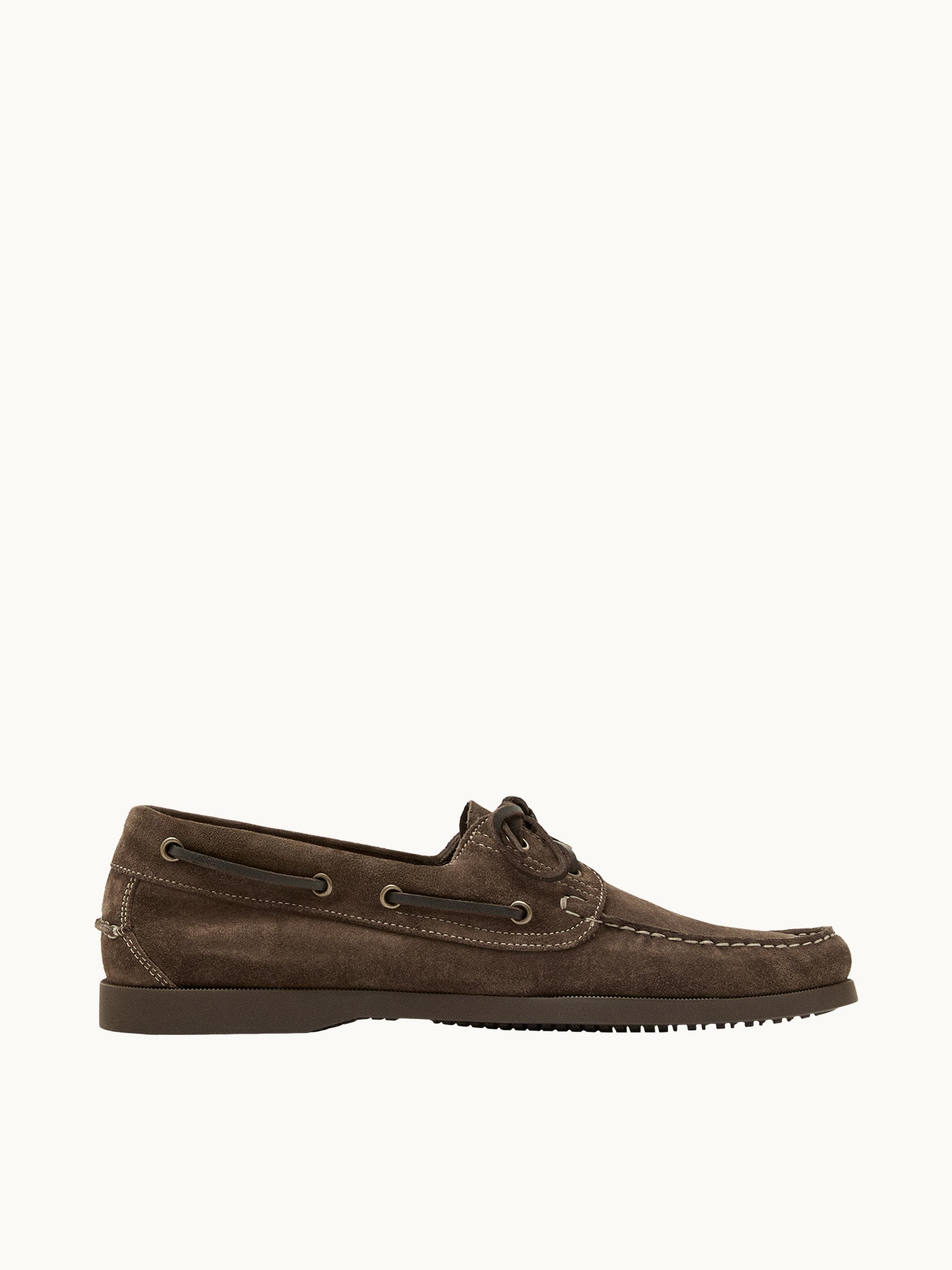 Leather deck shoes — STONE