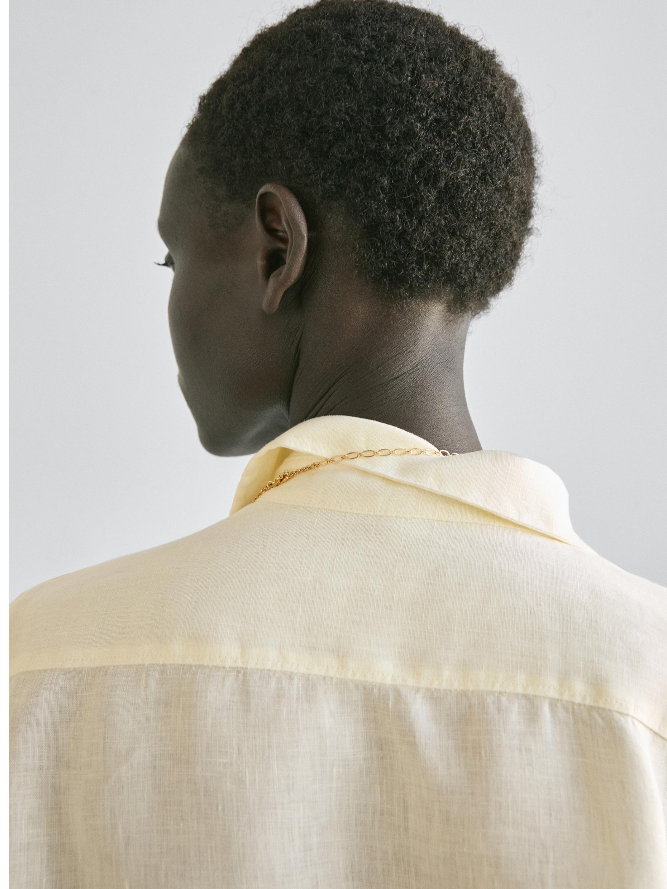 Flowing 100% linen shirt — YELLOW