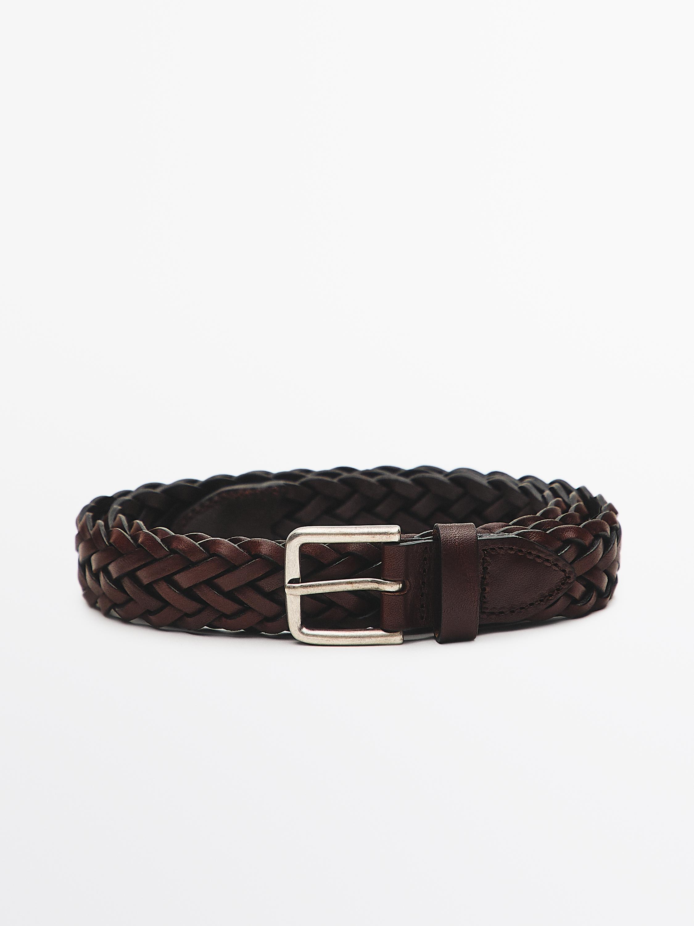 Braided nappa leather belt
