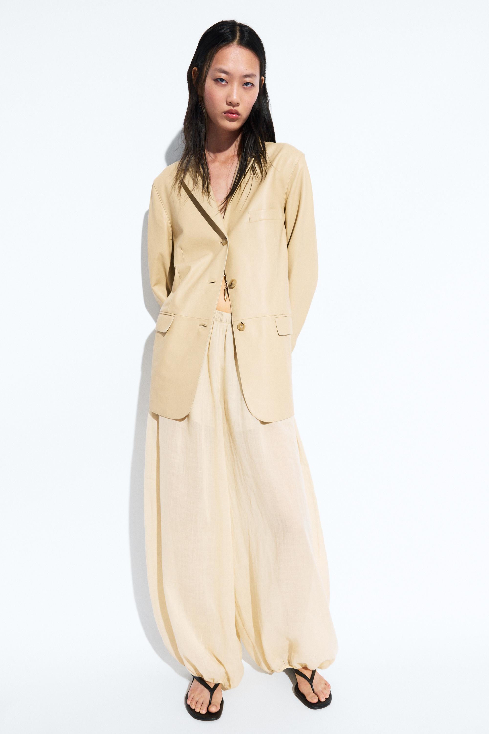 Nappa leather blazer — Vanilla