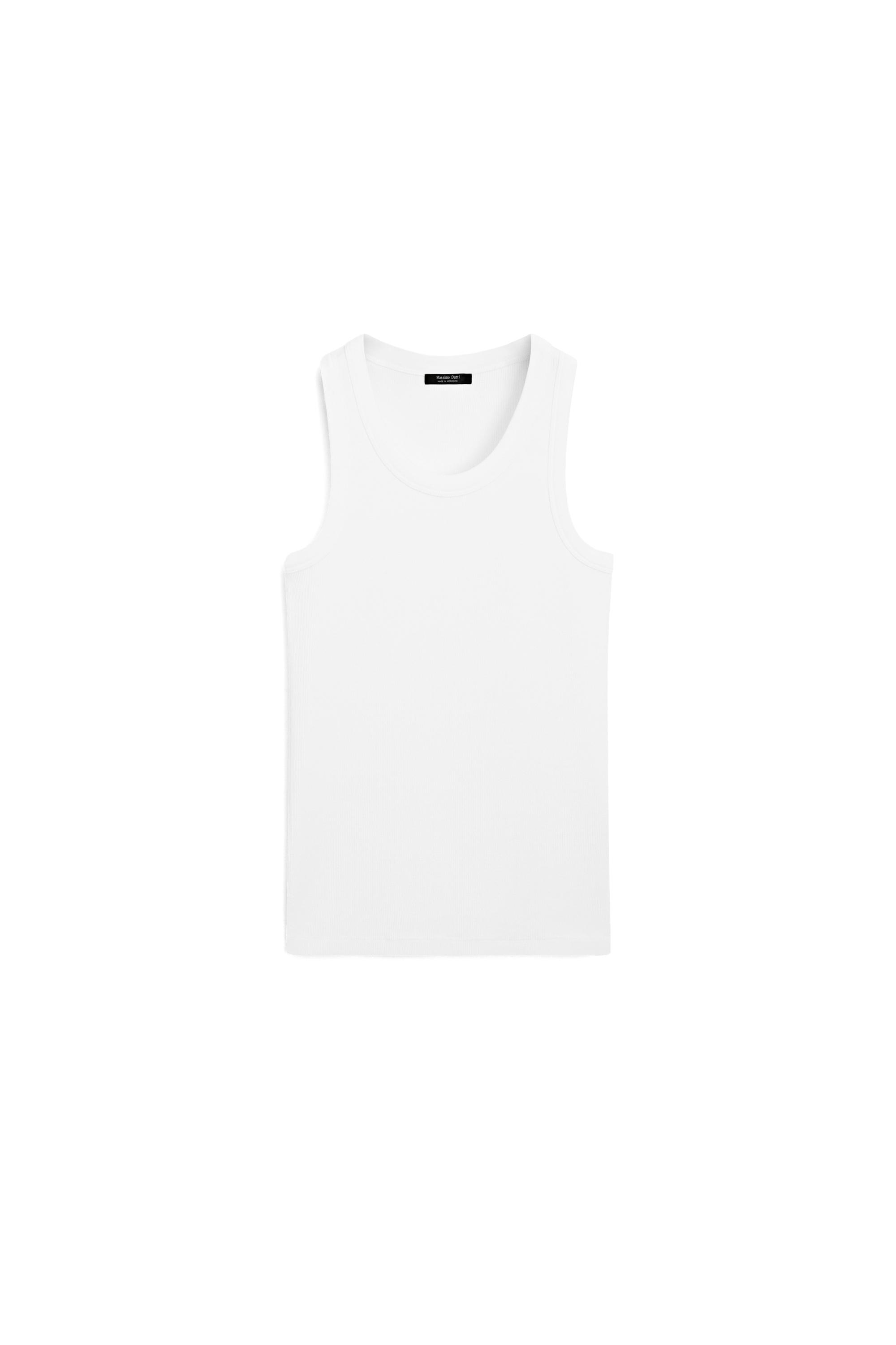 Cotton blend halter top — WHITE