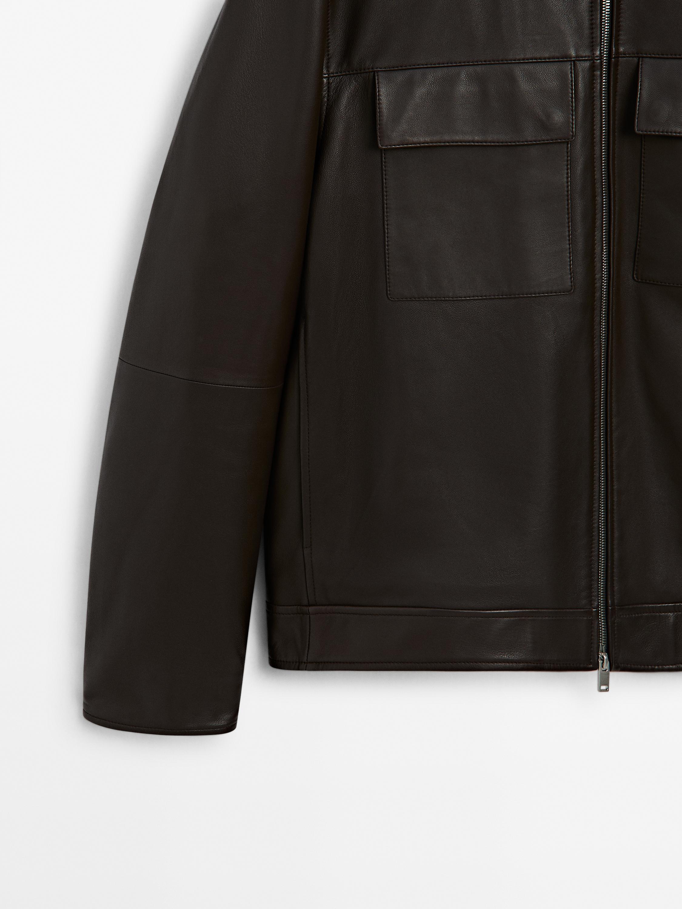 Nappa leather jacket with pockets