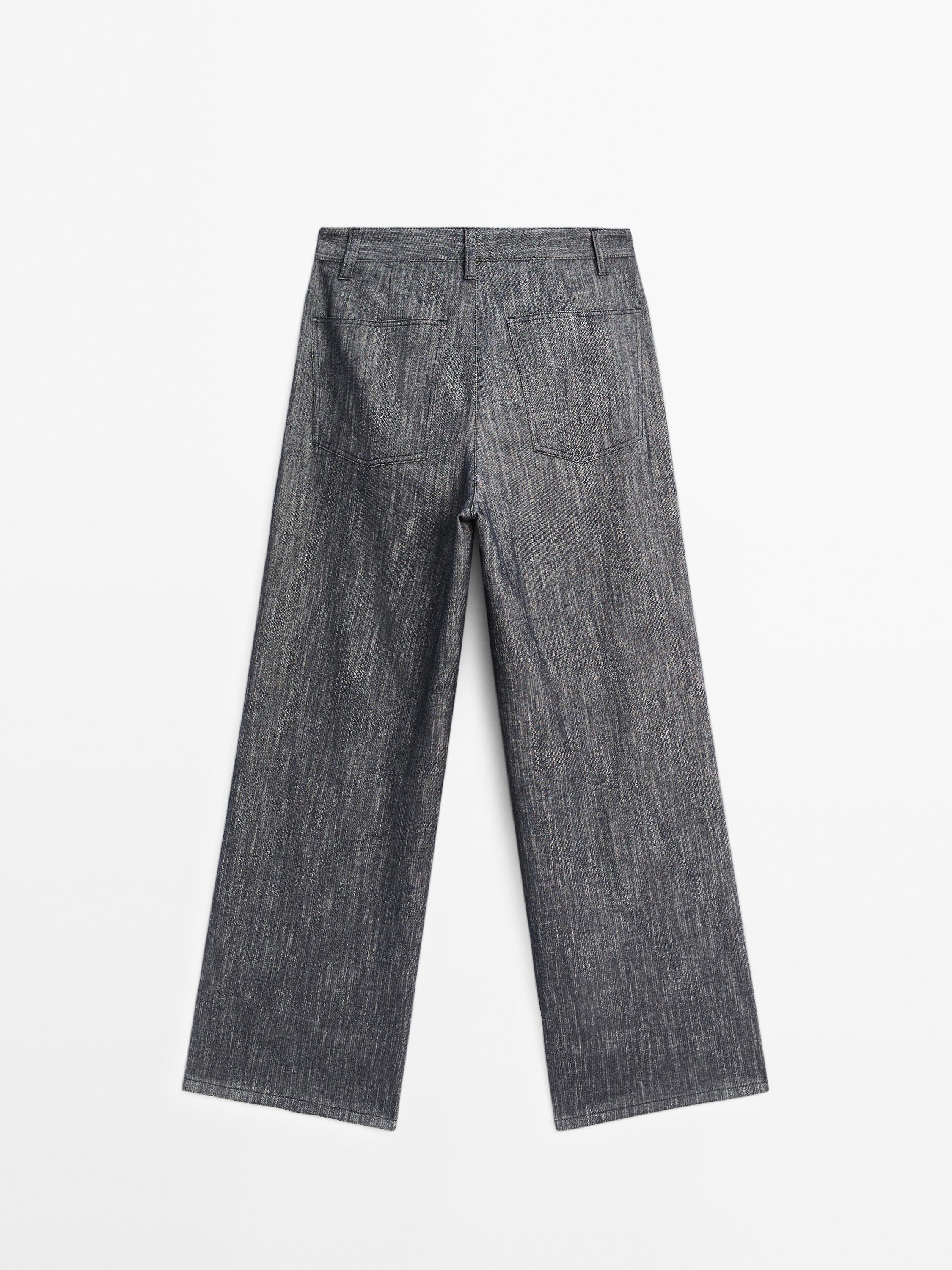 ★ Massimo Dutti★ Mid-rise wide leg pants 05059859462 Mid-rise wide-leg trousers · Deep Blue · Dressy | Massimo Dutti