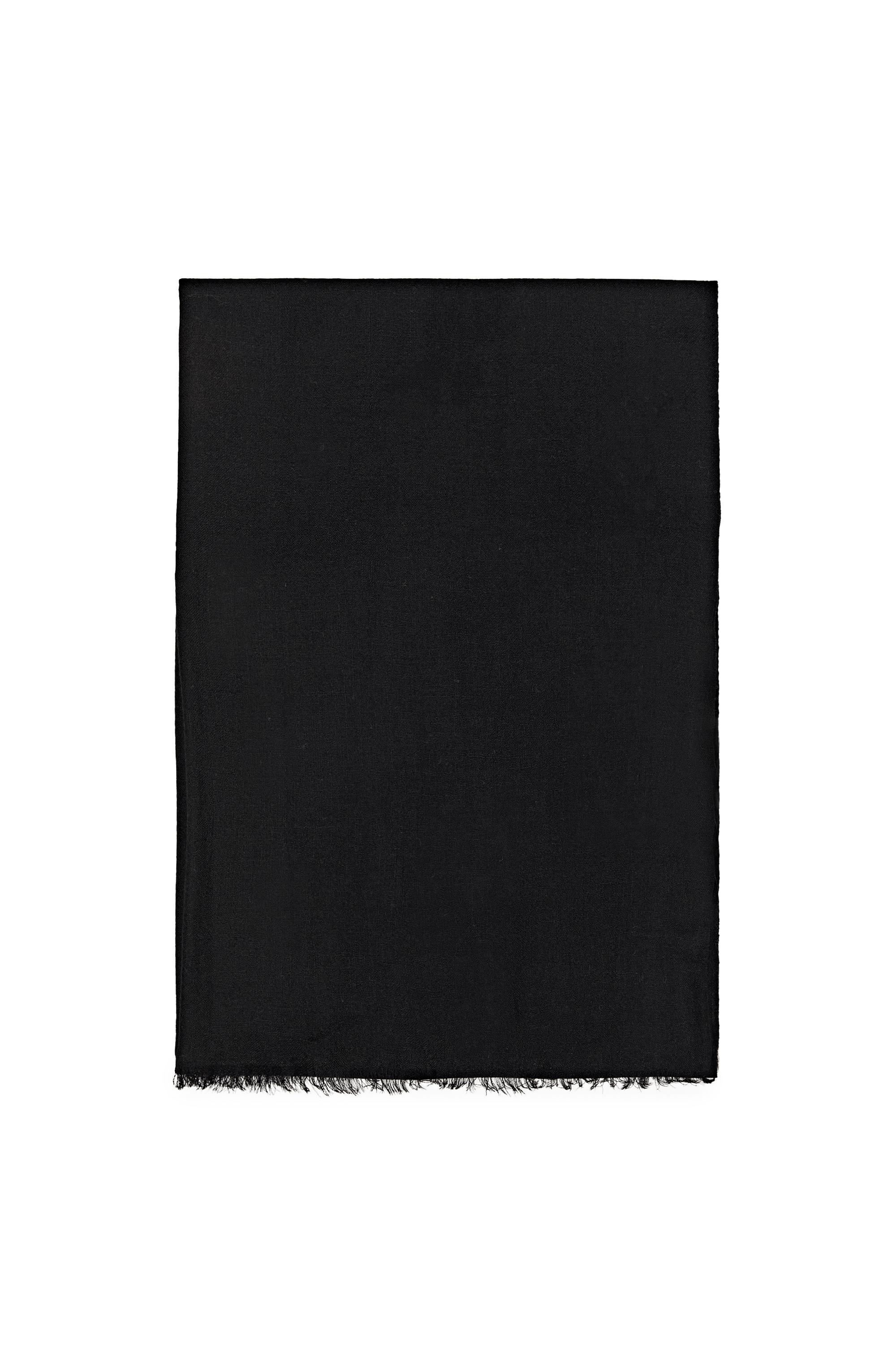 Lightweight 100% wool scarf — BLACK