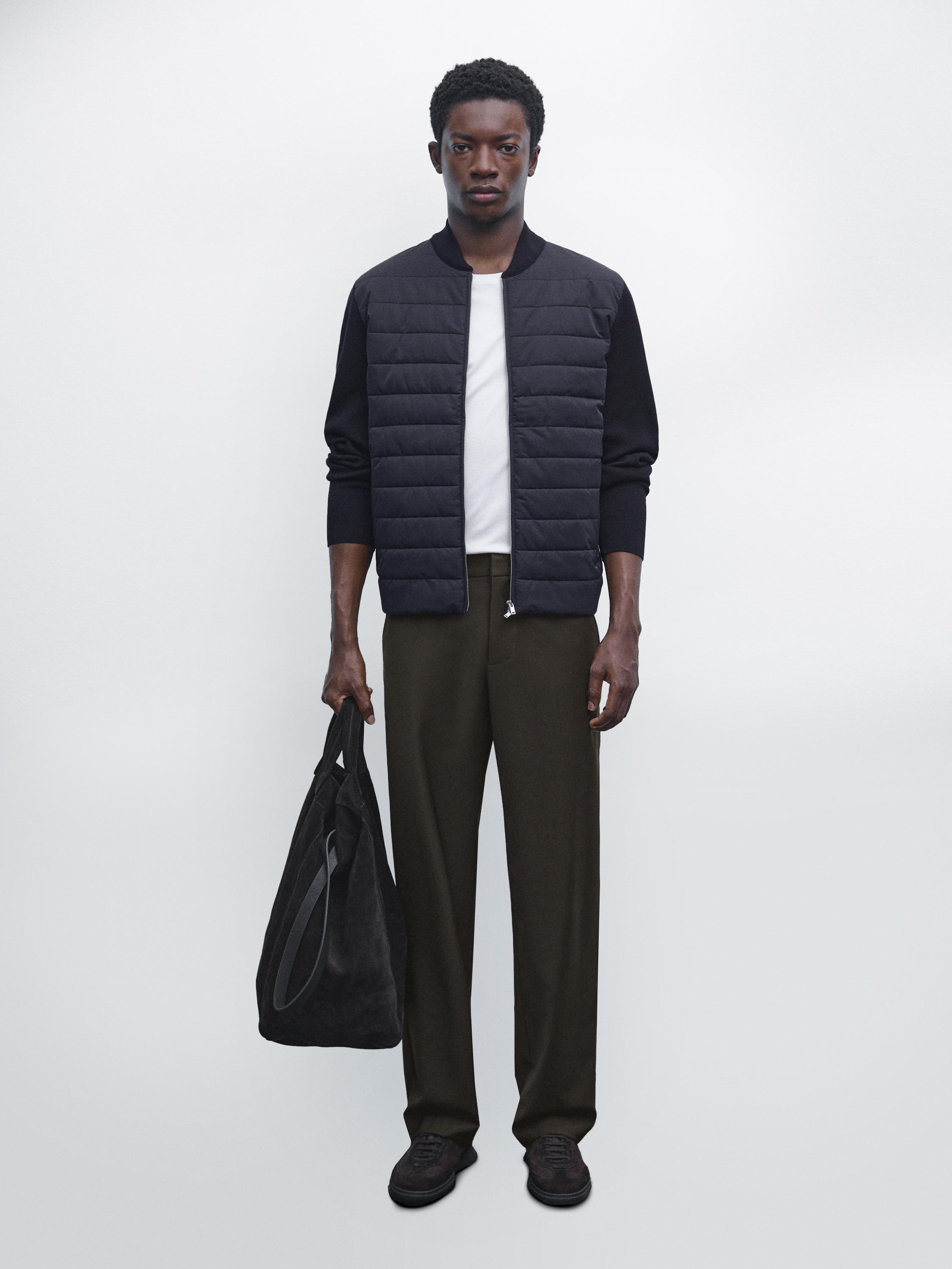 Quilted bomber jacket