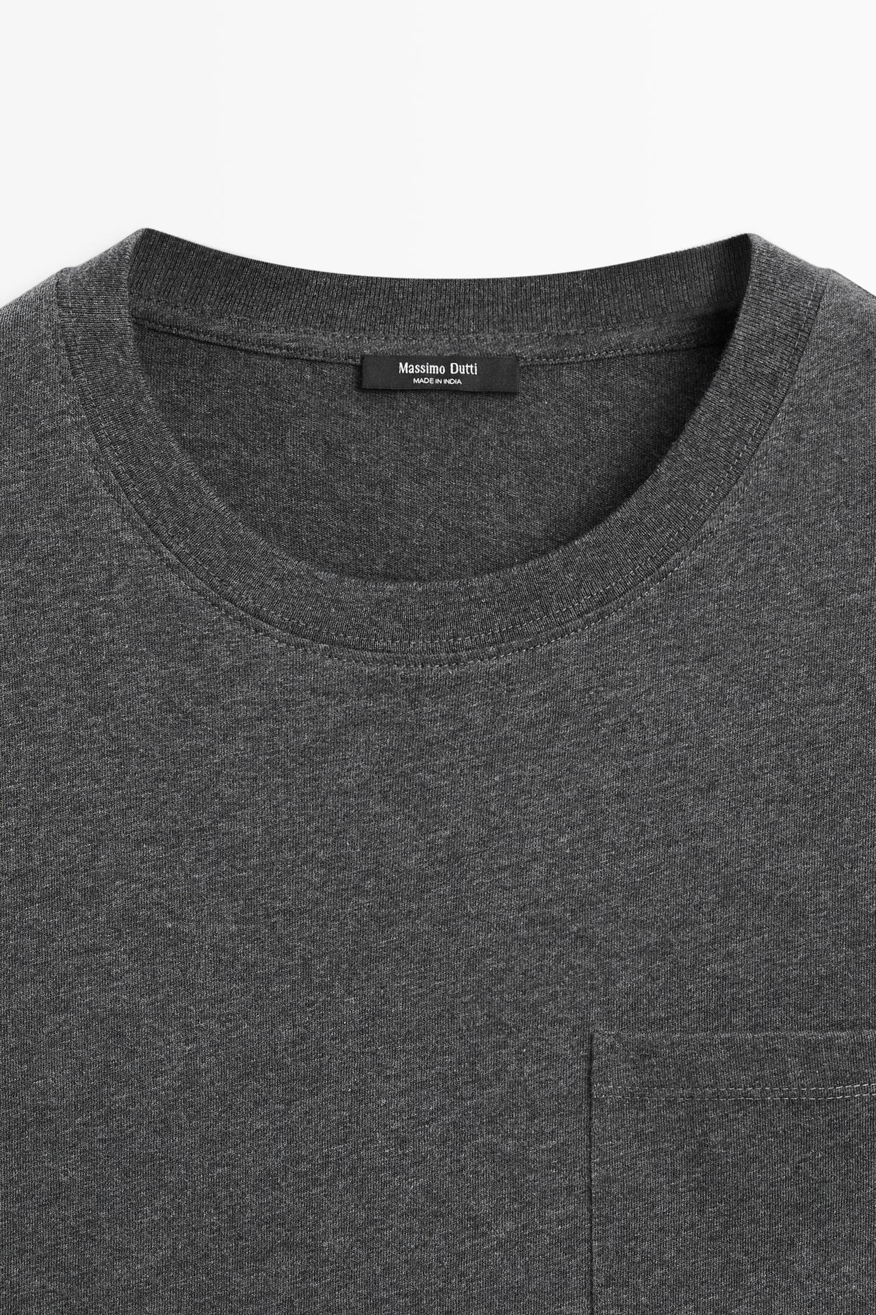 Short sleeve T-shirt with pocket detail — MEDIUM GREY