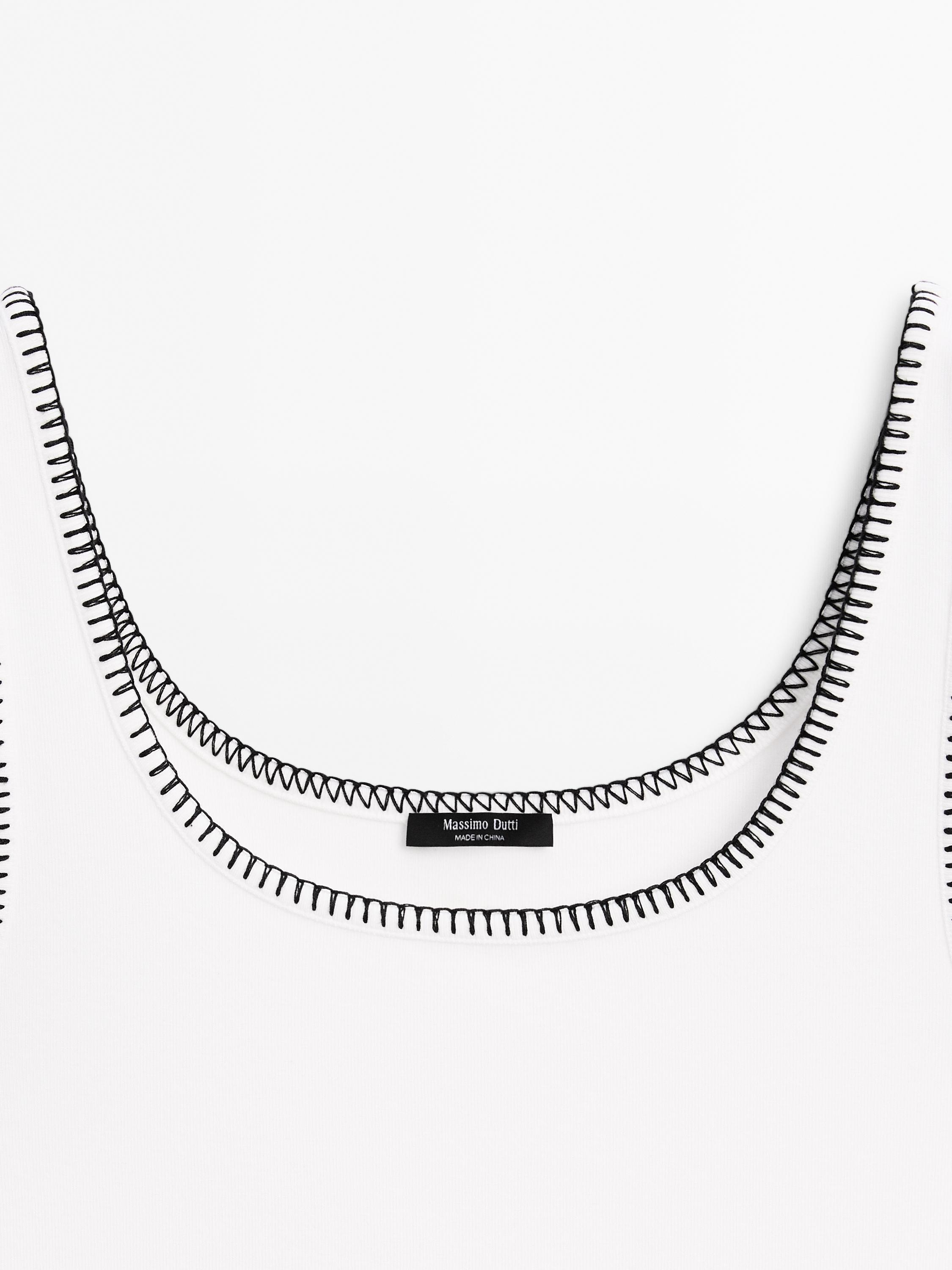 Strappy top with contrast detail