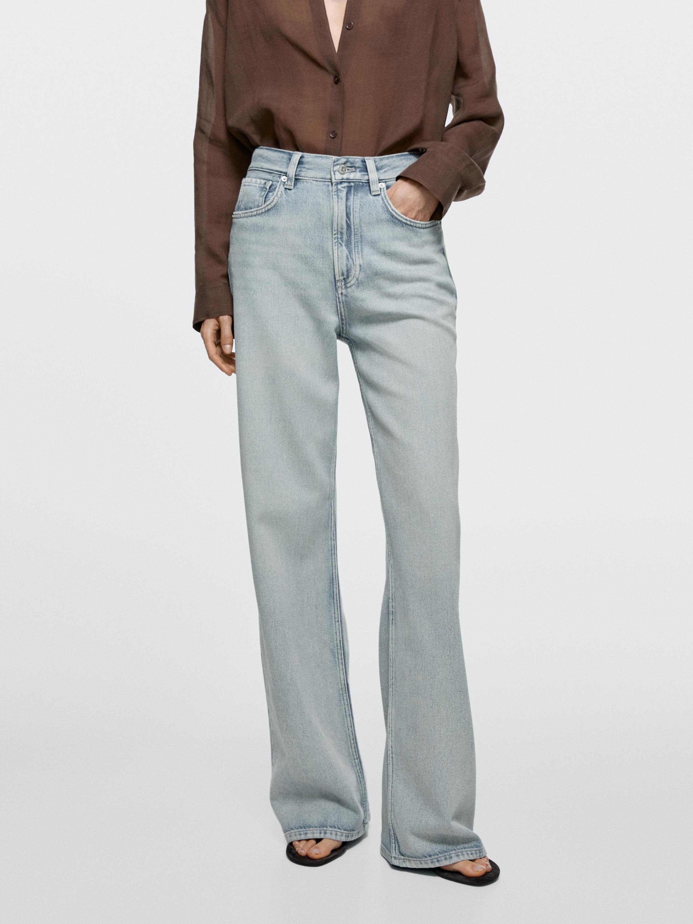High-waist wide-leg jeans — Light Blue