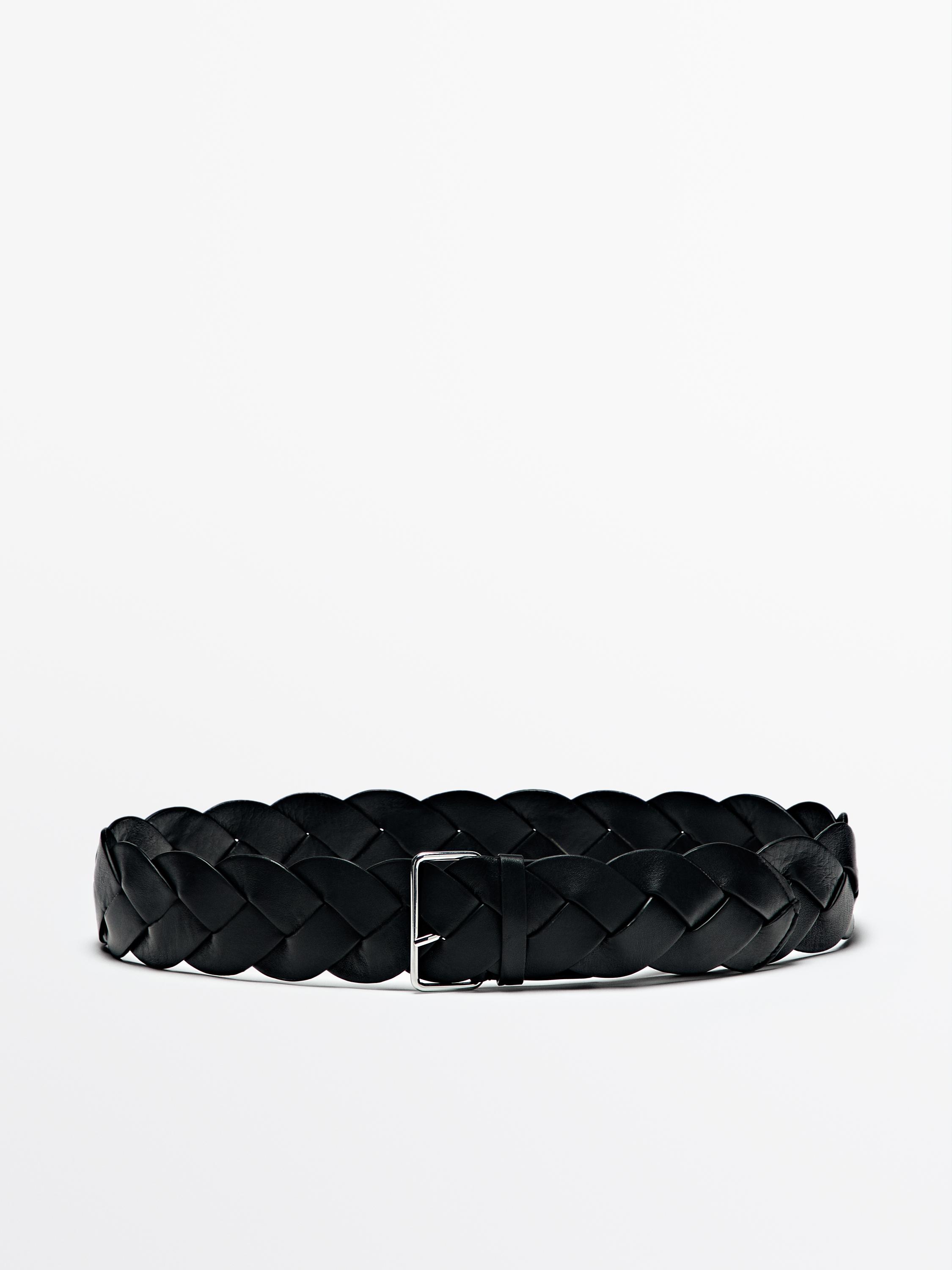 Braided nappa leather belt