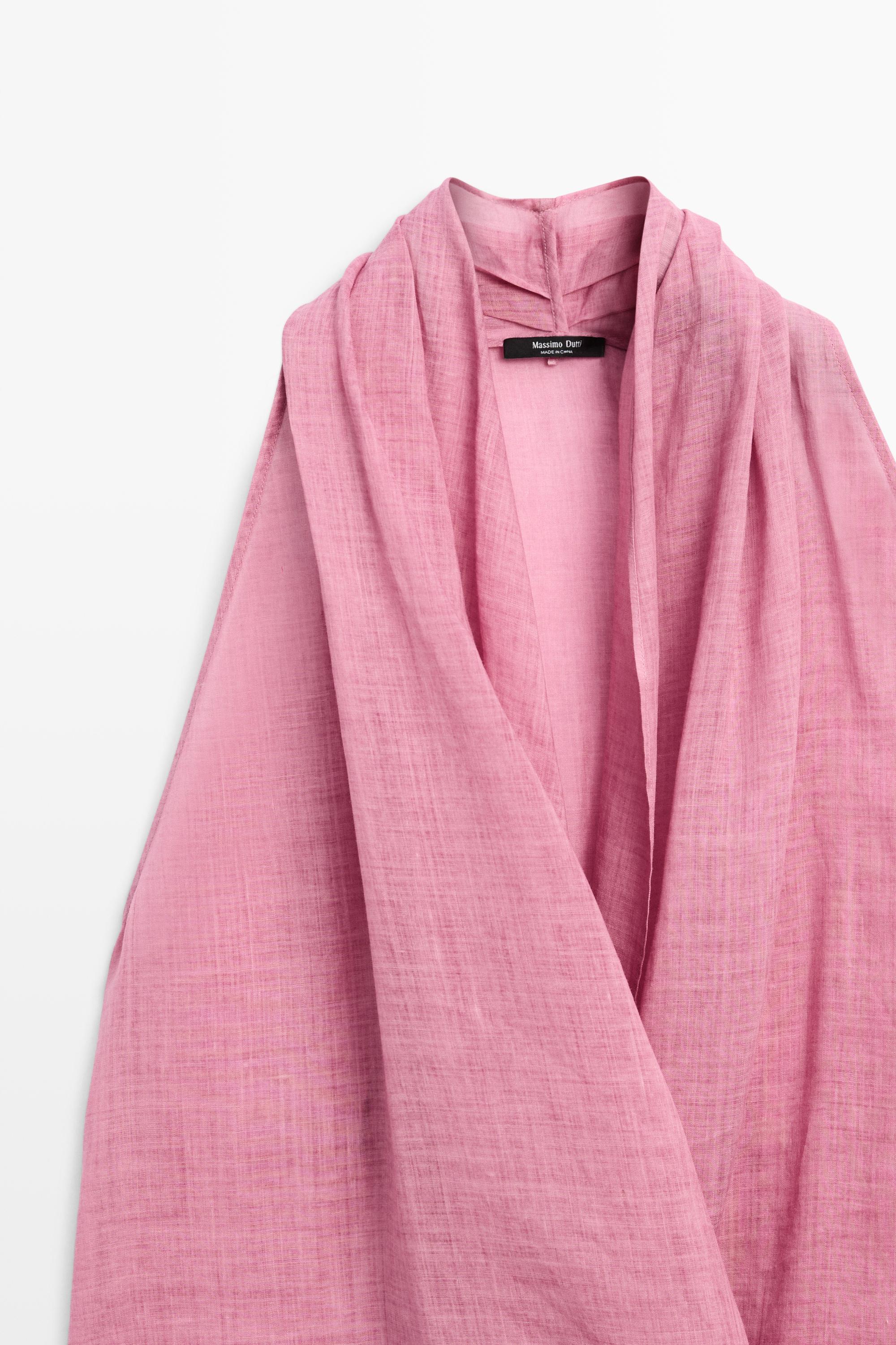 Draped crossover top — PINK