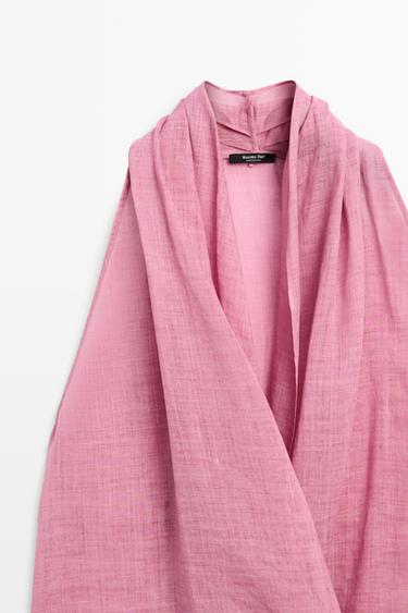 Draped crossover top — PINK 9
