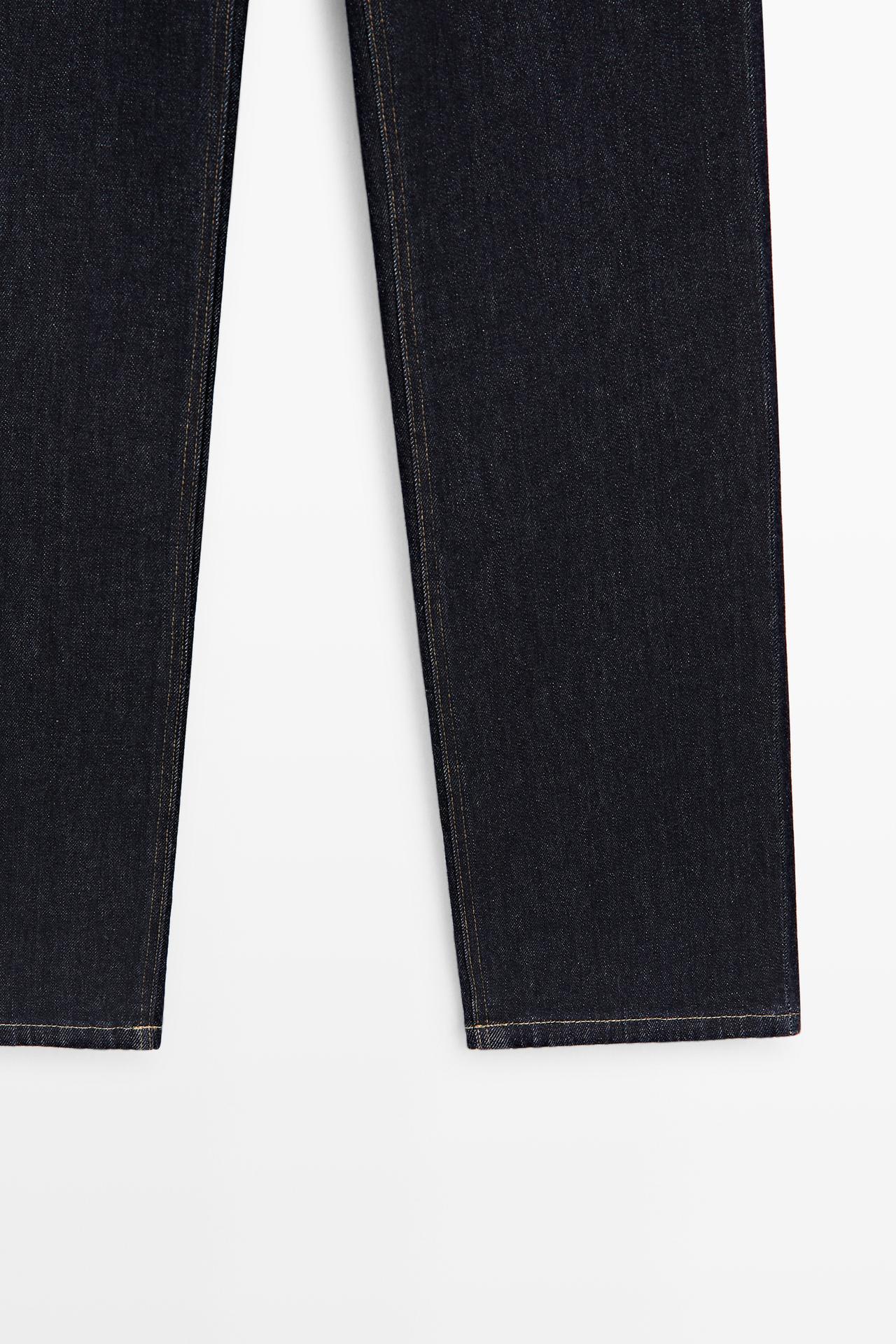 Mid-waist straight-leg jeans — DARK BLUE